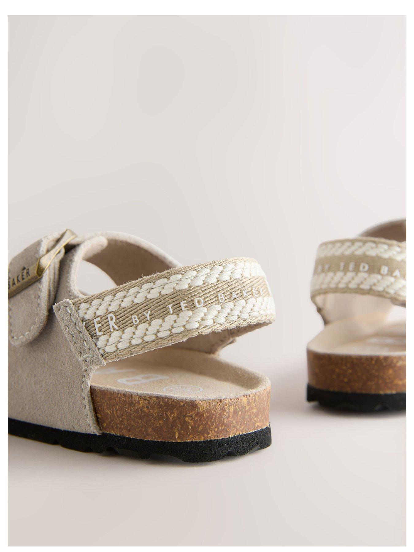 Image 3 of 5 of Ted Baker Younger Boys Logo Strap Sandals - Beige