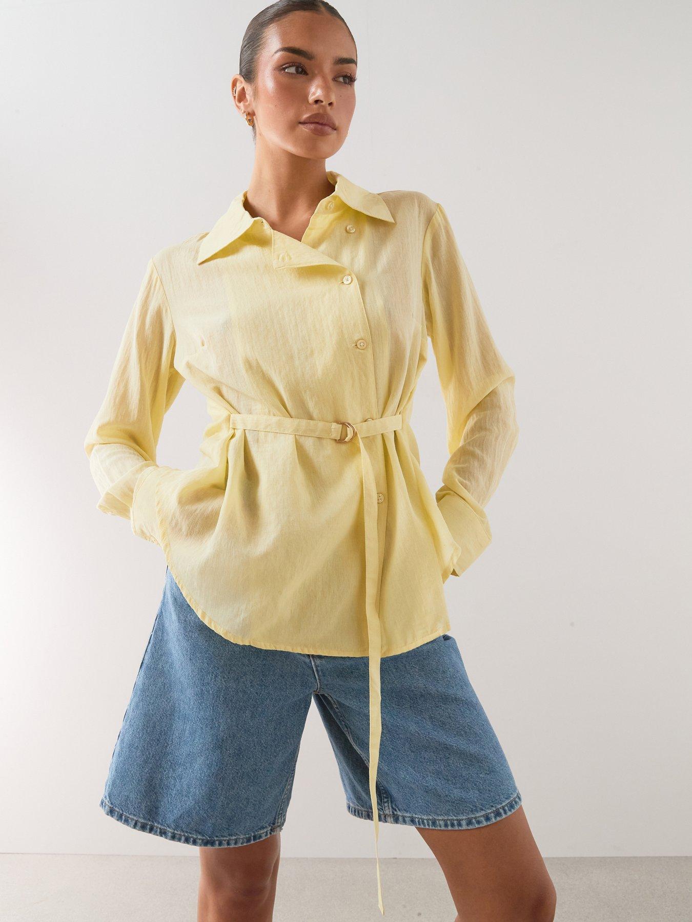 The Very Collection Tencel Belted Detail Shirt - Yellow