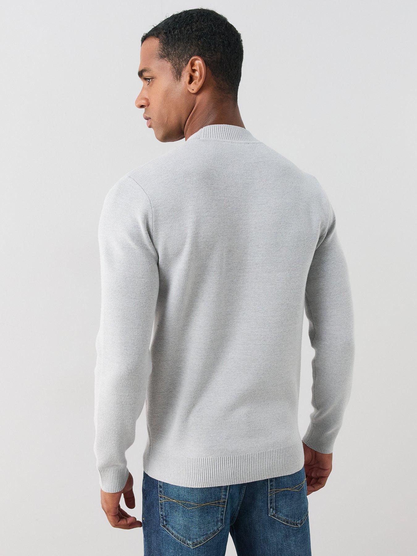 Image 2 of 7 of The Very Collection Premium High Neck Knitted Crew Neck Jumper - Grey