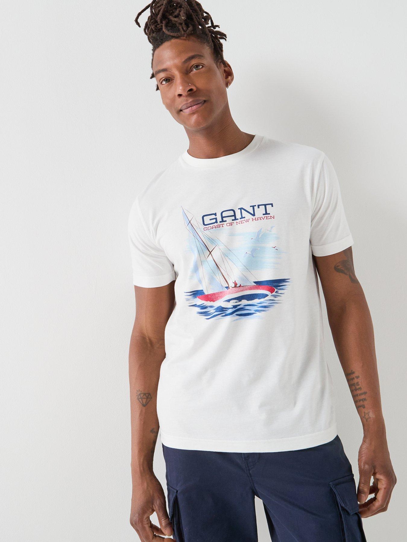 Image 5 of 5 of GANT Large Sailing Graphic T-Shirt - Off White