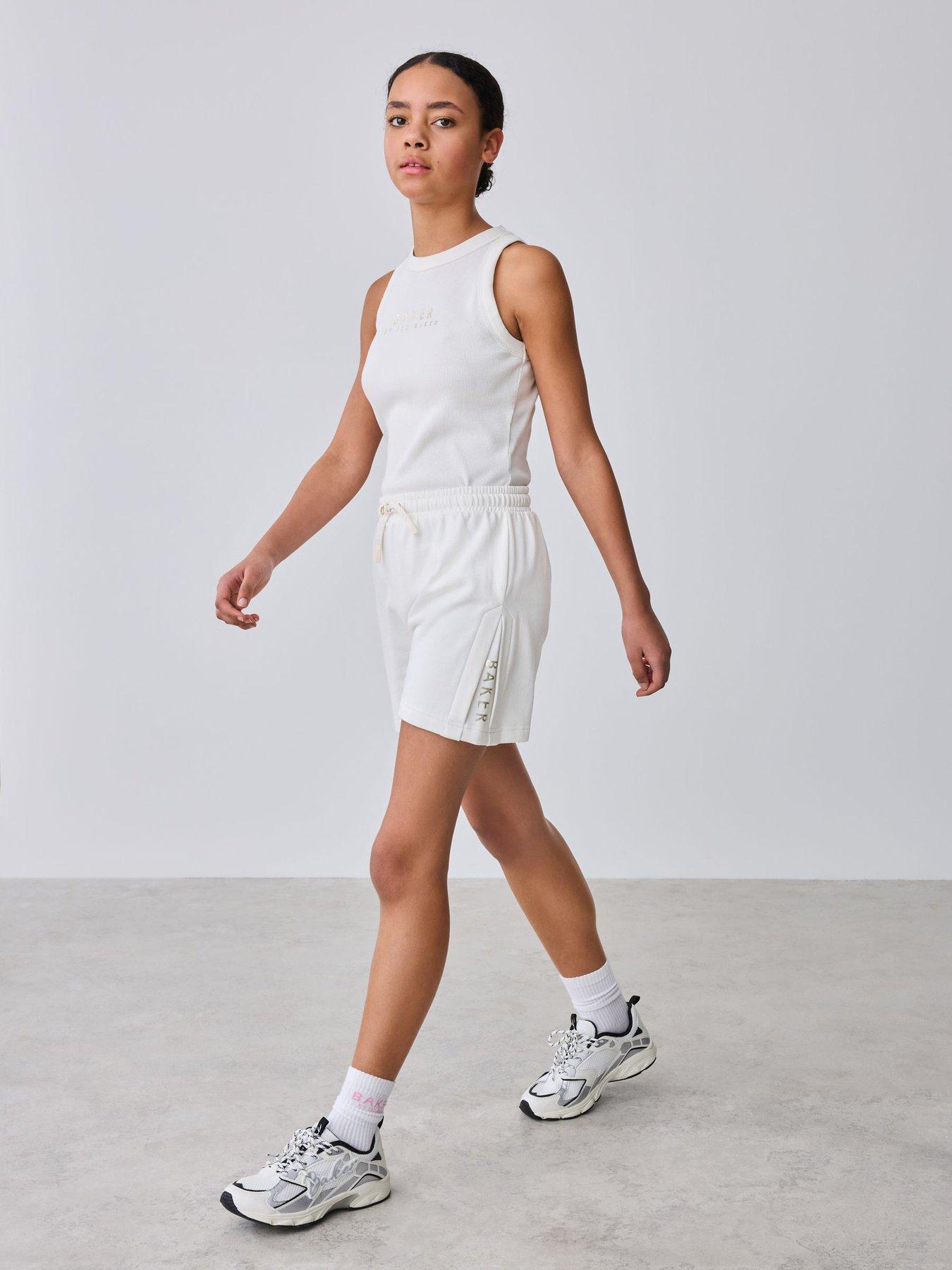 Ted Baker Girls Logo Drawstring Short Set - Neutral