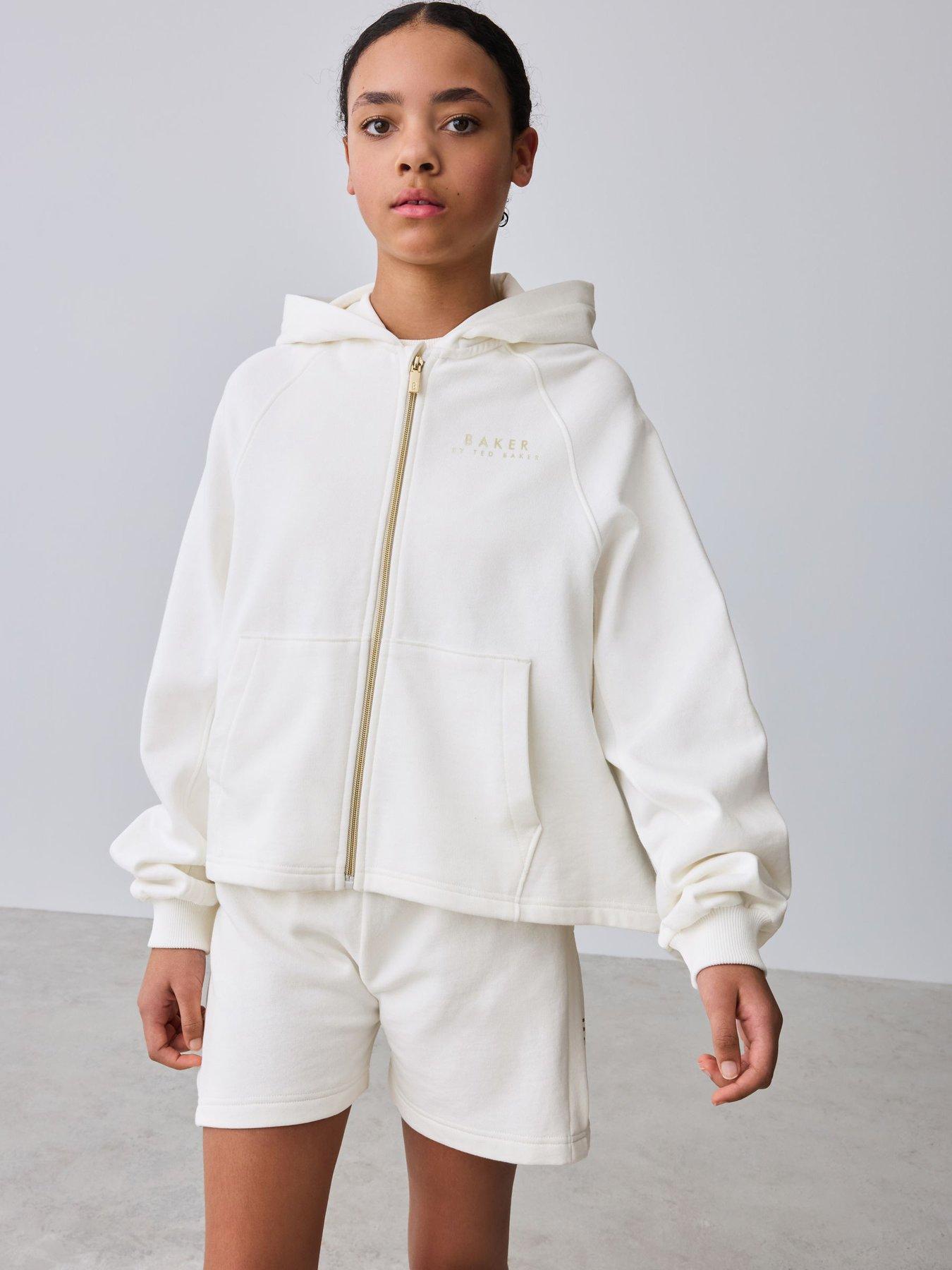 Ted Baker Older Girls Long Sleeve Zip Up Hoodie - Cream