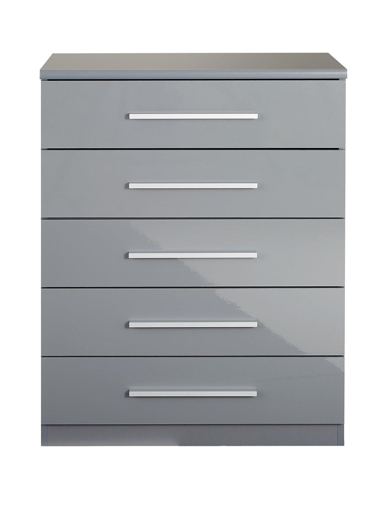 very-home-prague-gloss-5-drawer-chest-greystillFront