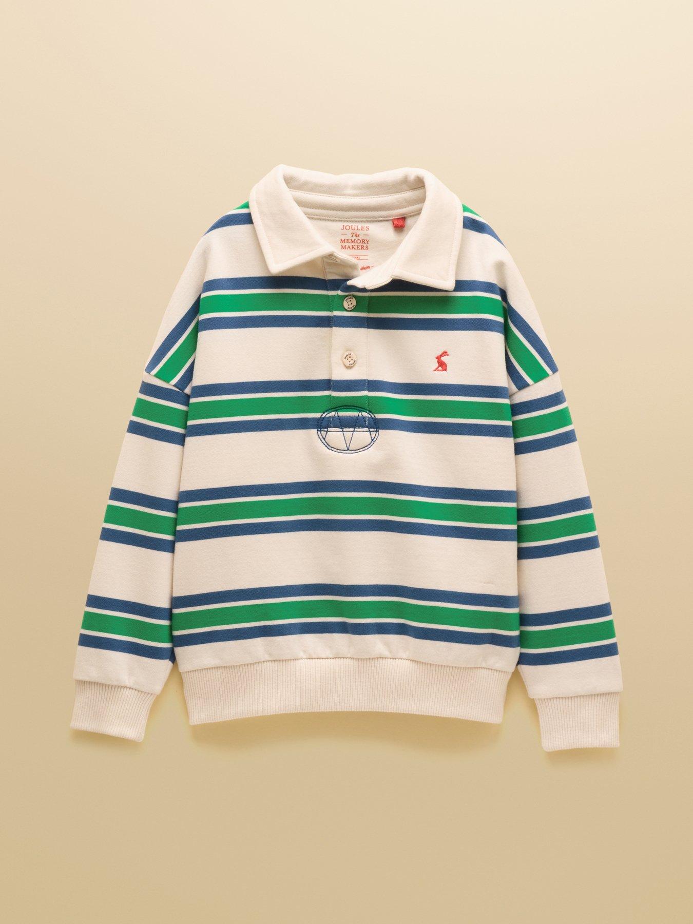 Image 1 of 6 of Joules Boys Collared Sweatshirt - Green/White