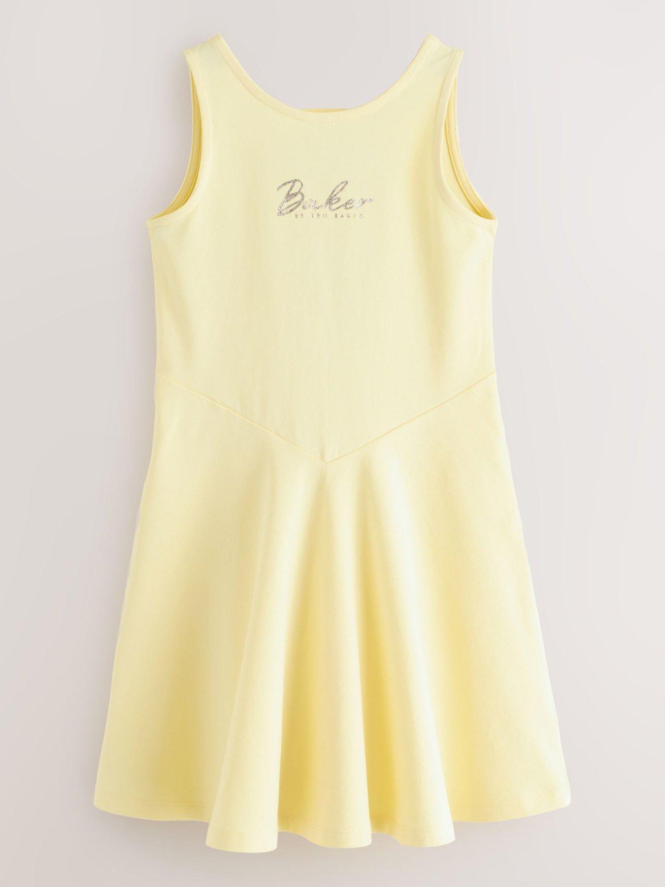 Ted Baker Older Girls 2 Pack Sleeveless Jersey Skater Dresses - Yellow