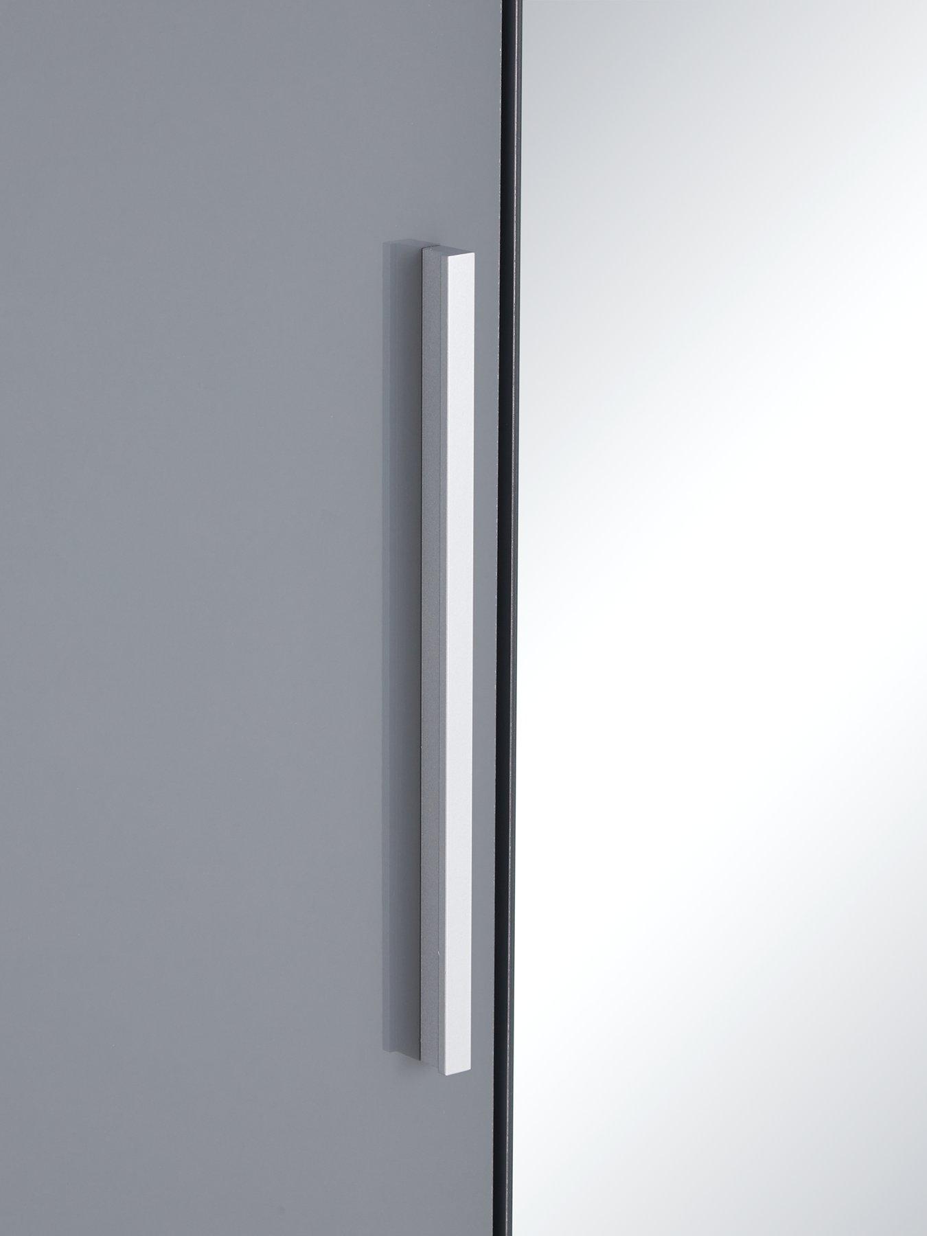 Image 5 of 7 of The Very Collection Prague Gloss 6 Door Mirrored&nbsp;Wardrobe - Grey