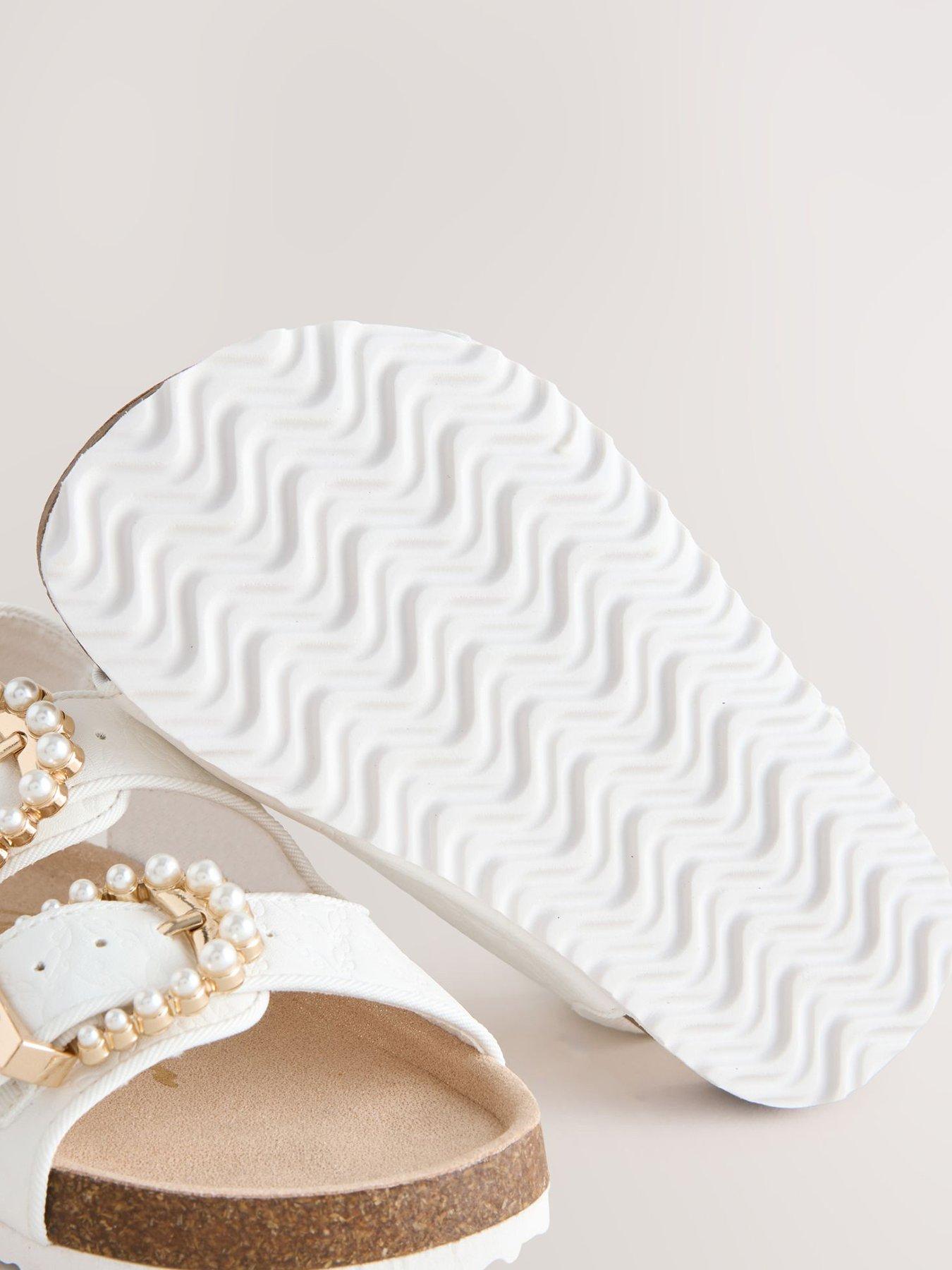 Image 3 of 5 of Ted Baker Girls Pearl Footbed Sandals - White