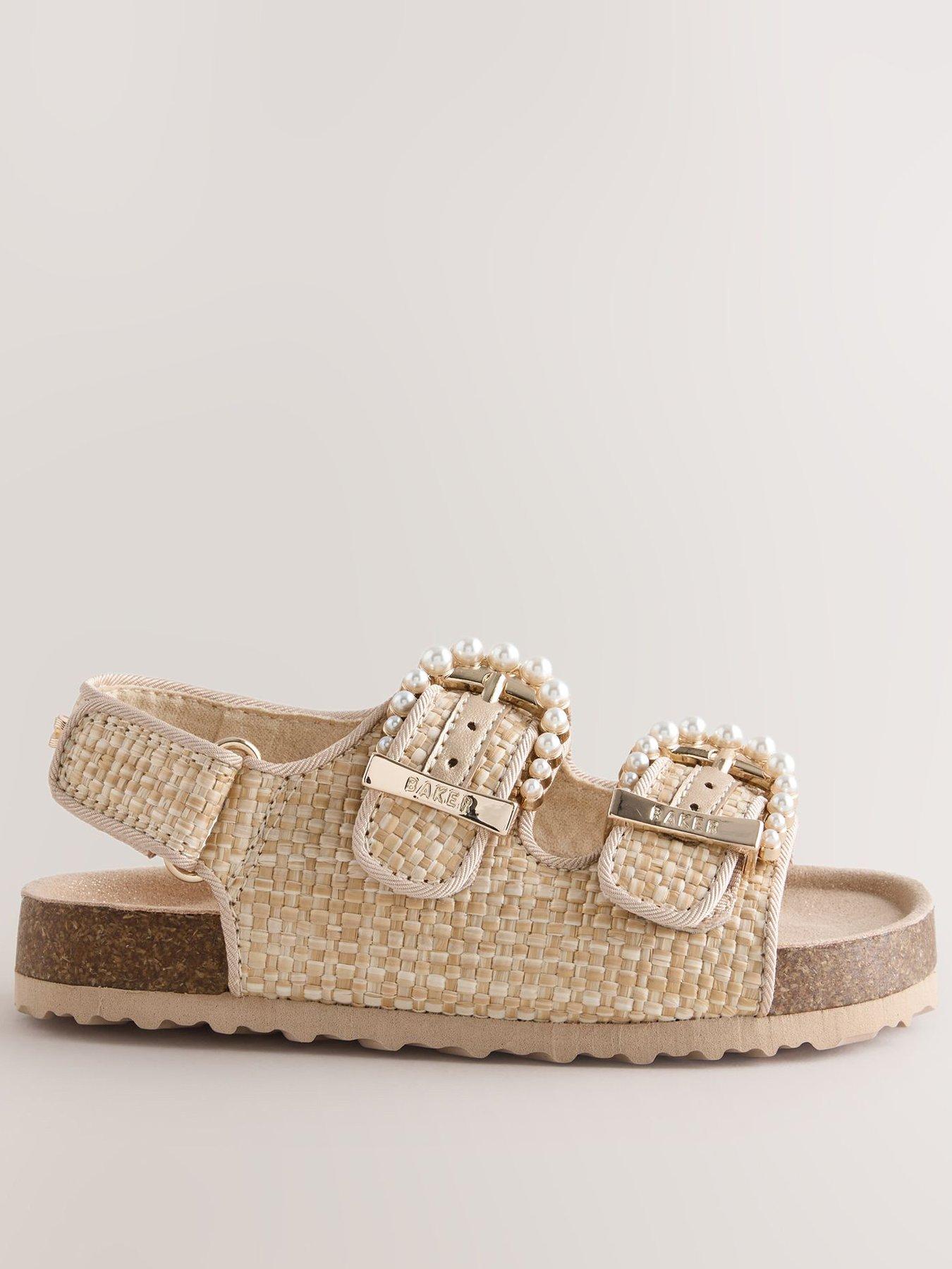 Ted Baker Girls Pearl Footbed Sandals - Beige
