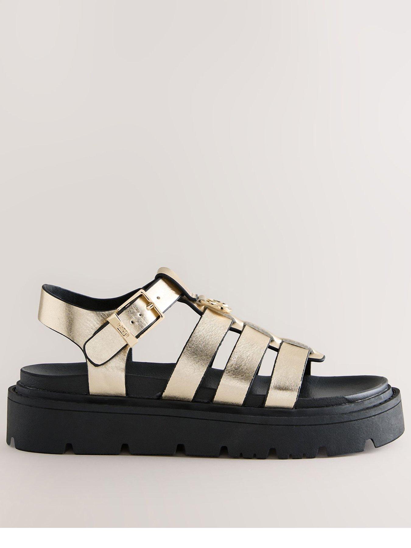 Image 1 of 6 of Ted Baker Girls Chunky Buckle Sandals - Gold