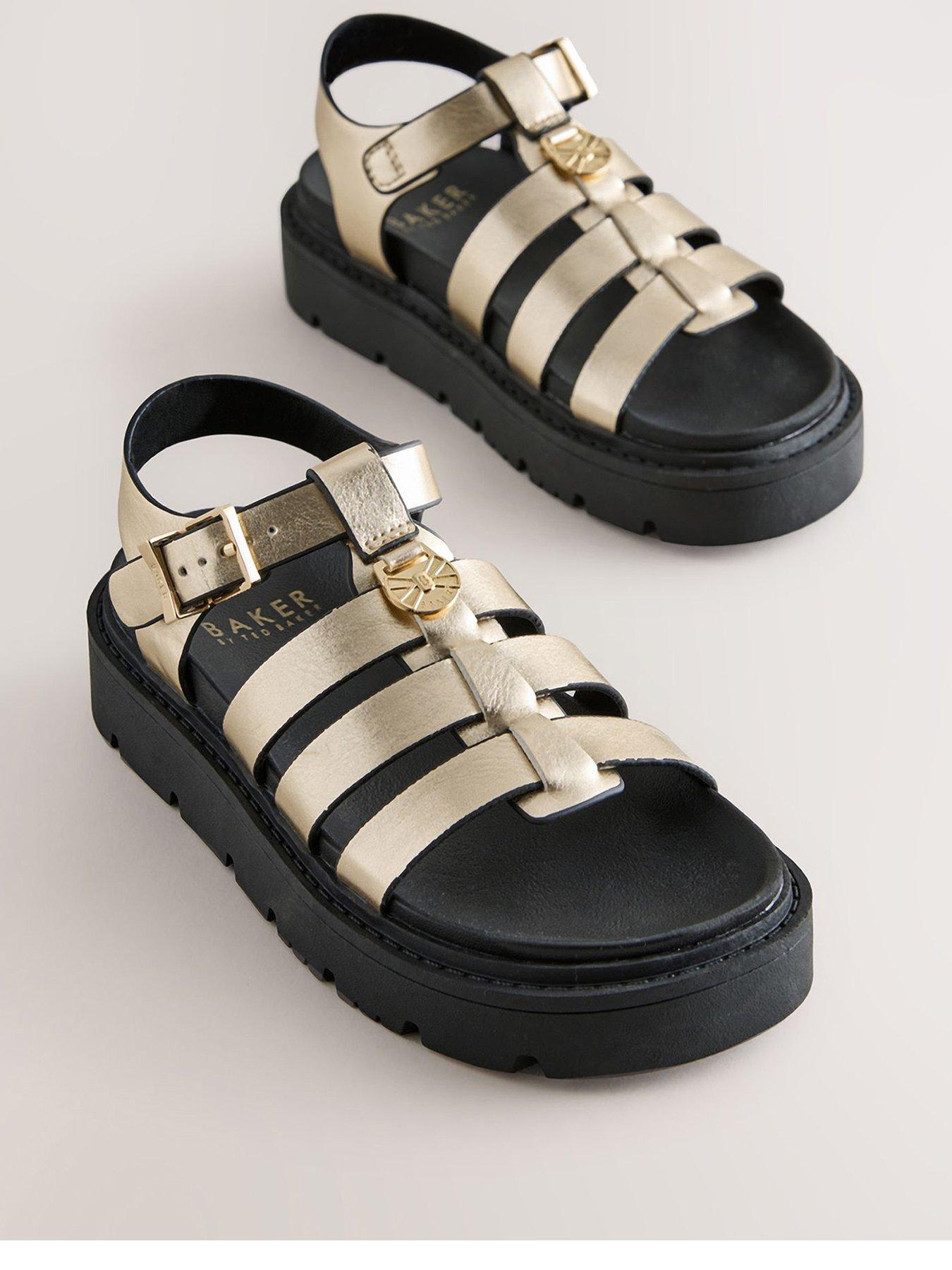 Image 2 of 6 of Ted Baker Girls Chunky Buckle Sandals - Gold