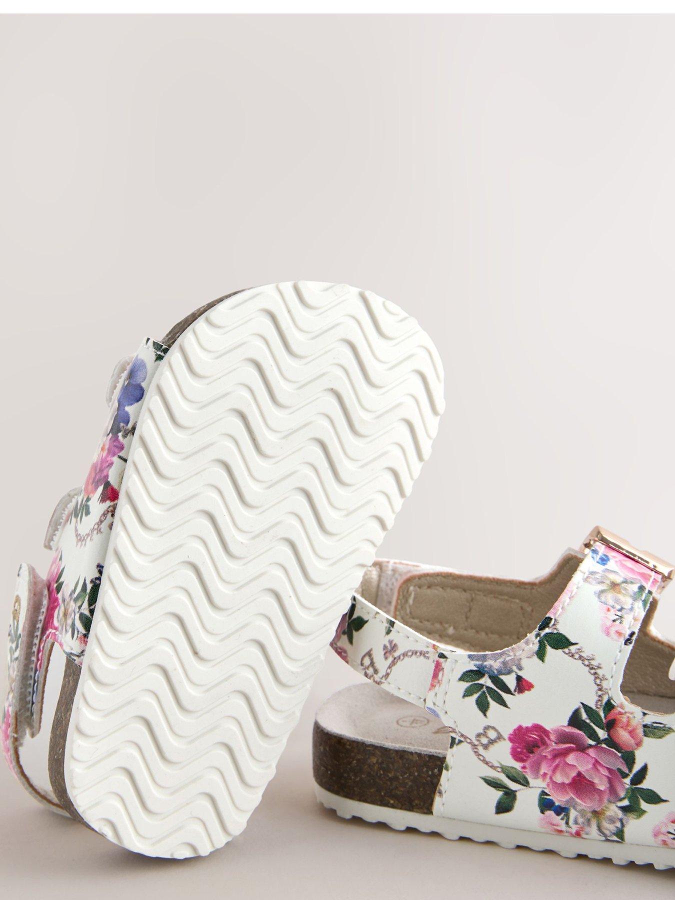 Image 5 of 6 of Ted Baker Girls Floral Strap Sandals - White