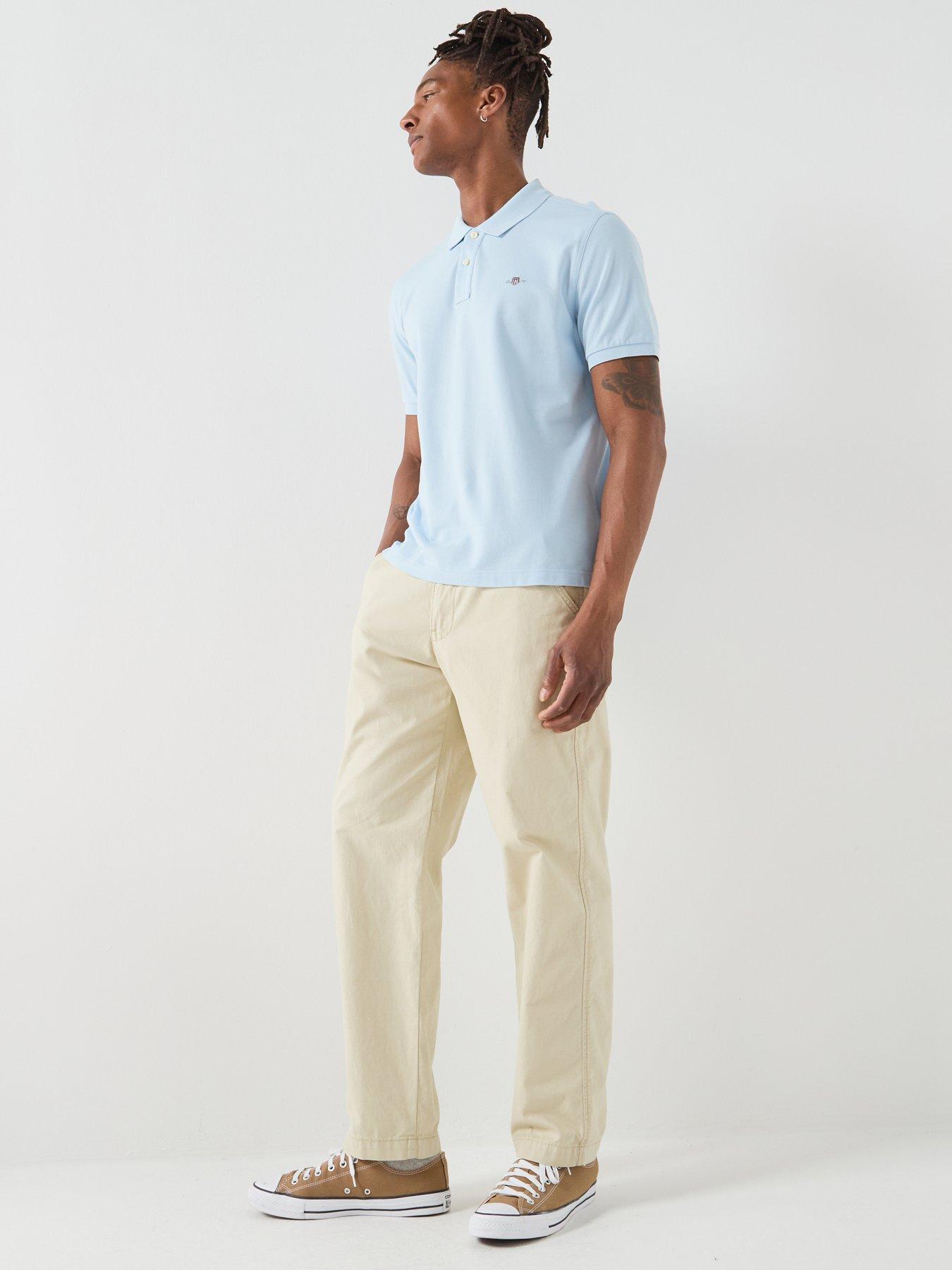 Image 3 of 5 of GANT Regular Fit Shield Pique Polo Shirt - Light Blue