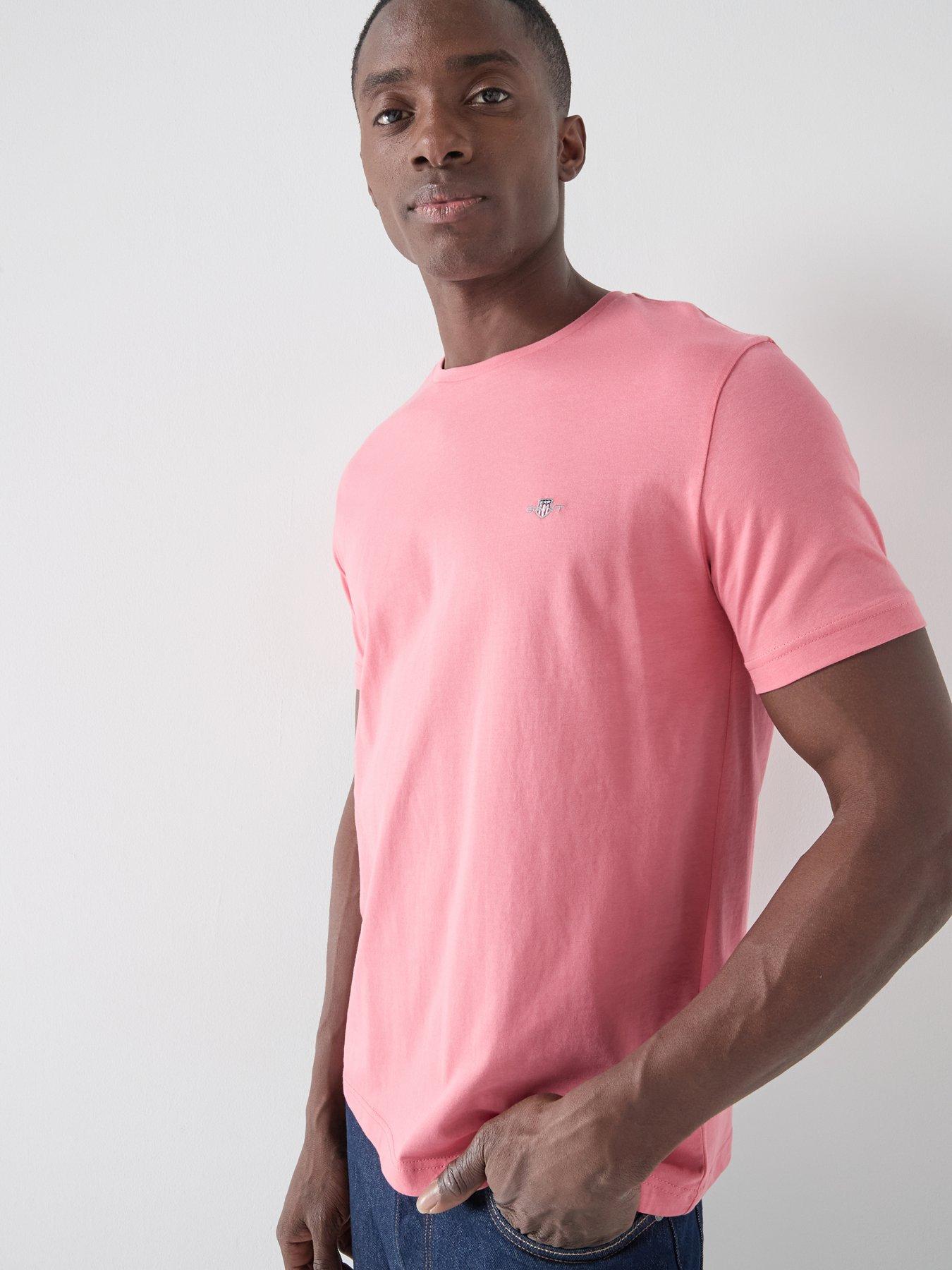 Image 1 of 4 of GANT Regular Fit Shield Short Sleeve T-Shirt - Pink