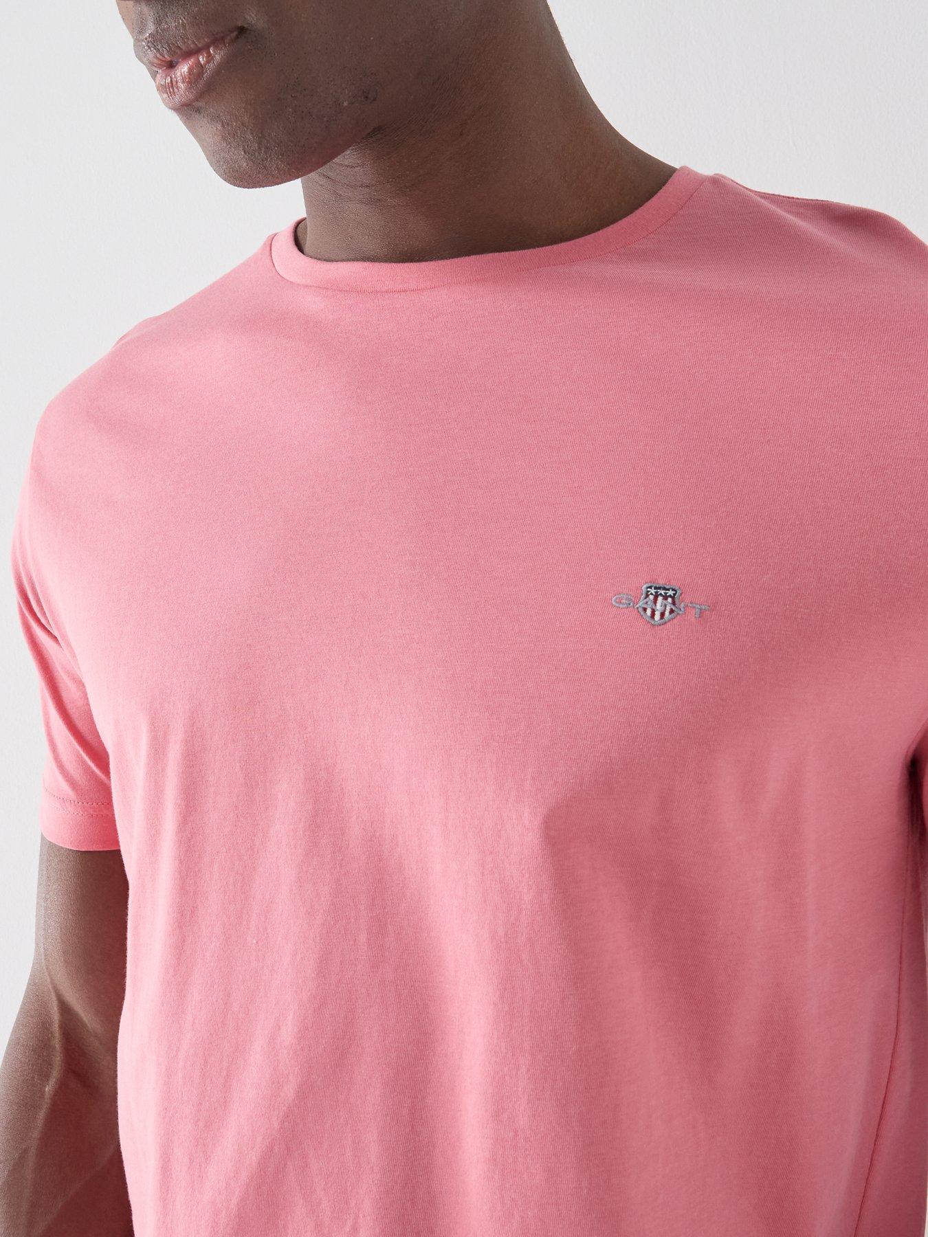 Image 4 of 4 of GANT Regular Fit Shield Short Sleeve T-Shirt - Pink