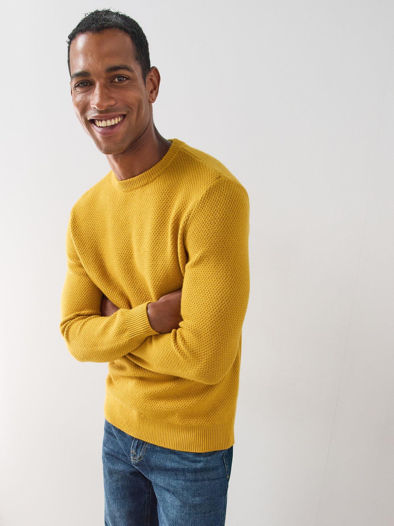 Image 1 of 7 of The Very Collection Popcorn Knitted Long Sleeve Jumper - Yellow