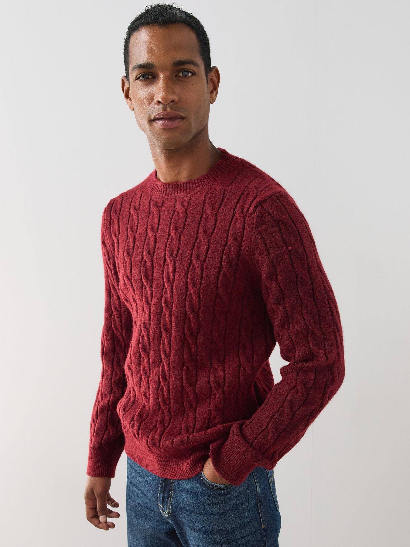 Image 5 of 7 of The Very Collection Cable Knit Long Sleeve Knitted Jumper - Red