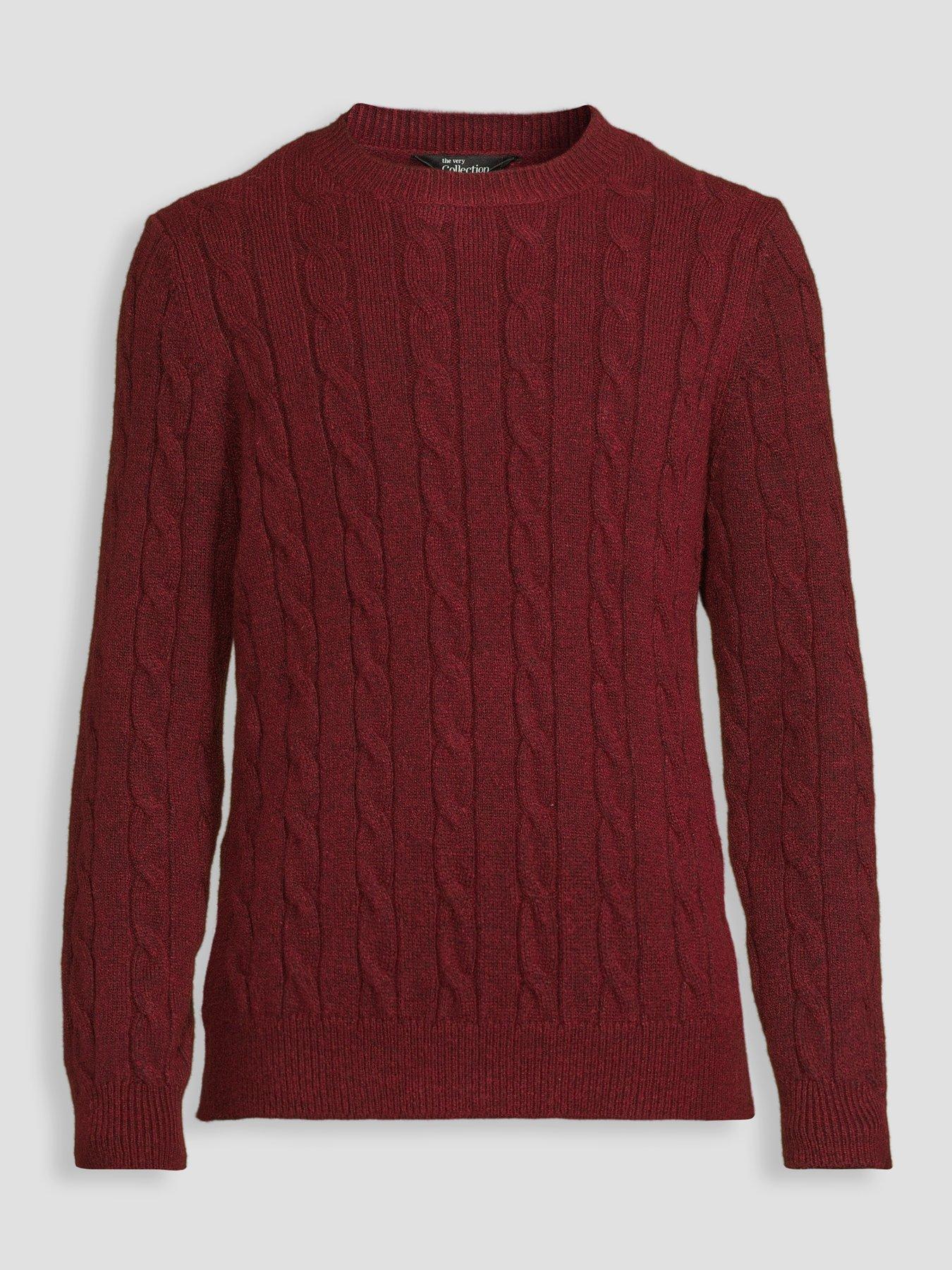 Image 7 of 7 of The Very Collection Cable Knit Long Sleeve Knitted Jumper - Red