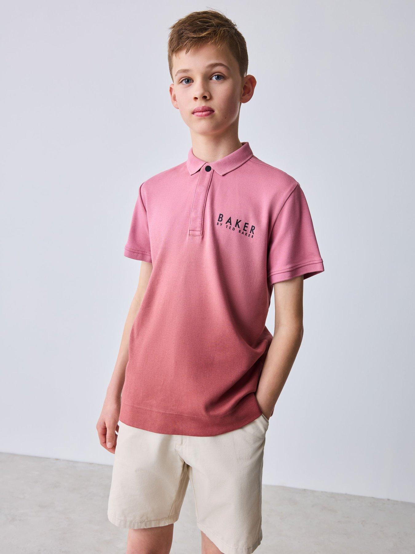 Ted Baker Boys Ombre Button Polo Shirt - Orange