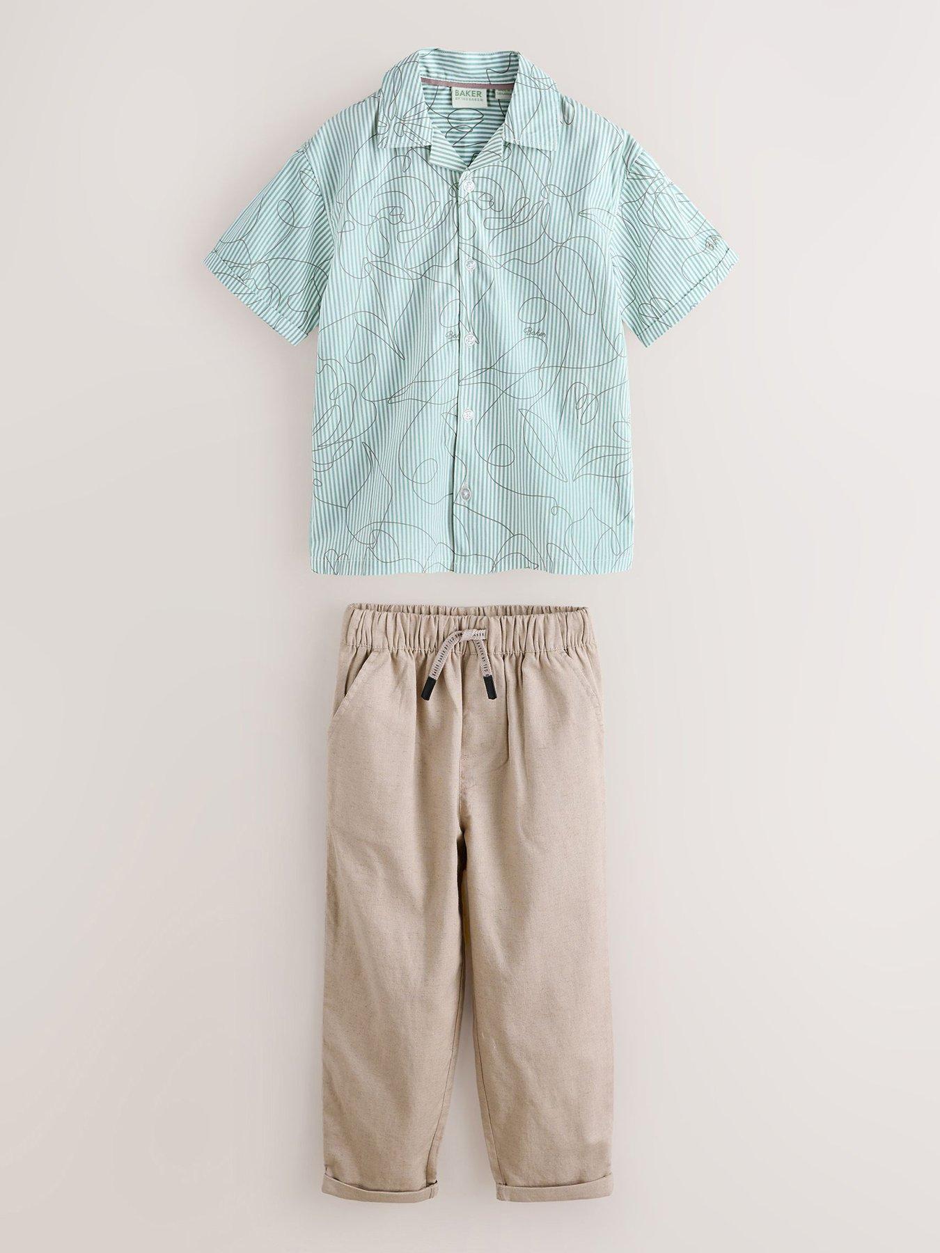 Ted Baker Boys Scribble Shirt And Trouser Set - Multi