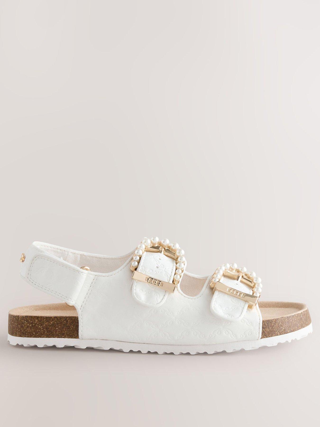 Ted Baker Girls Pearl Footbed Sandals - White