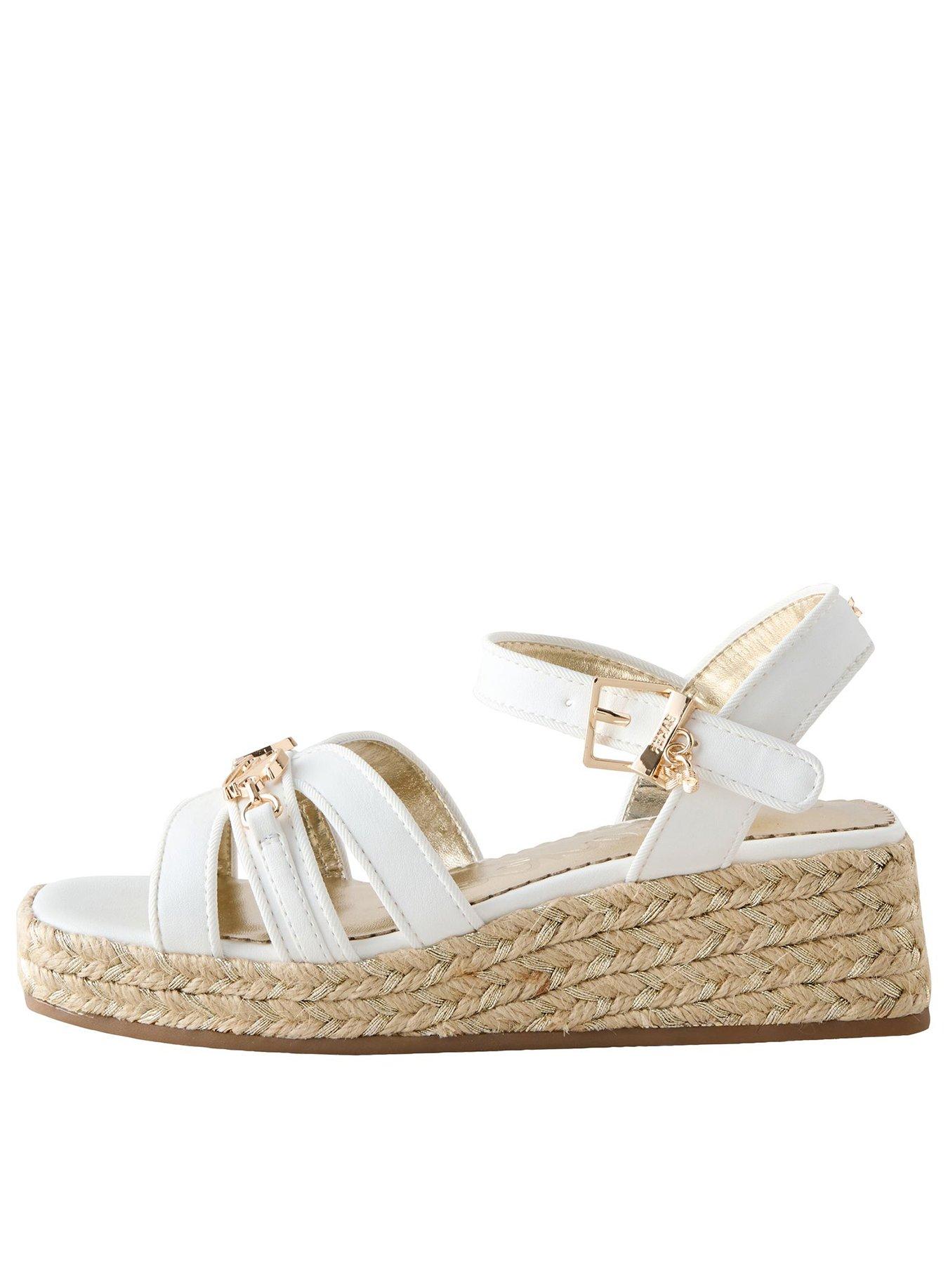 Ted Baker Girls Buckle Wedge Sandals - White