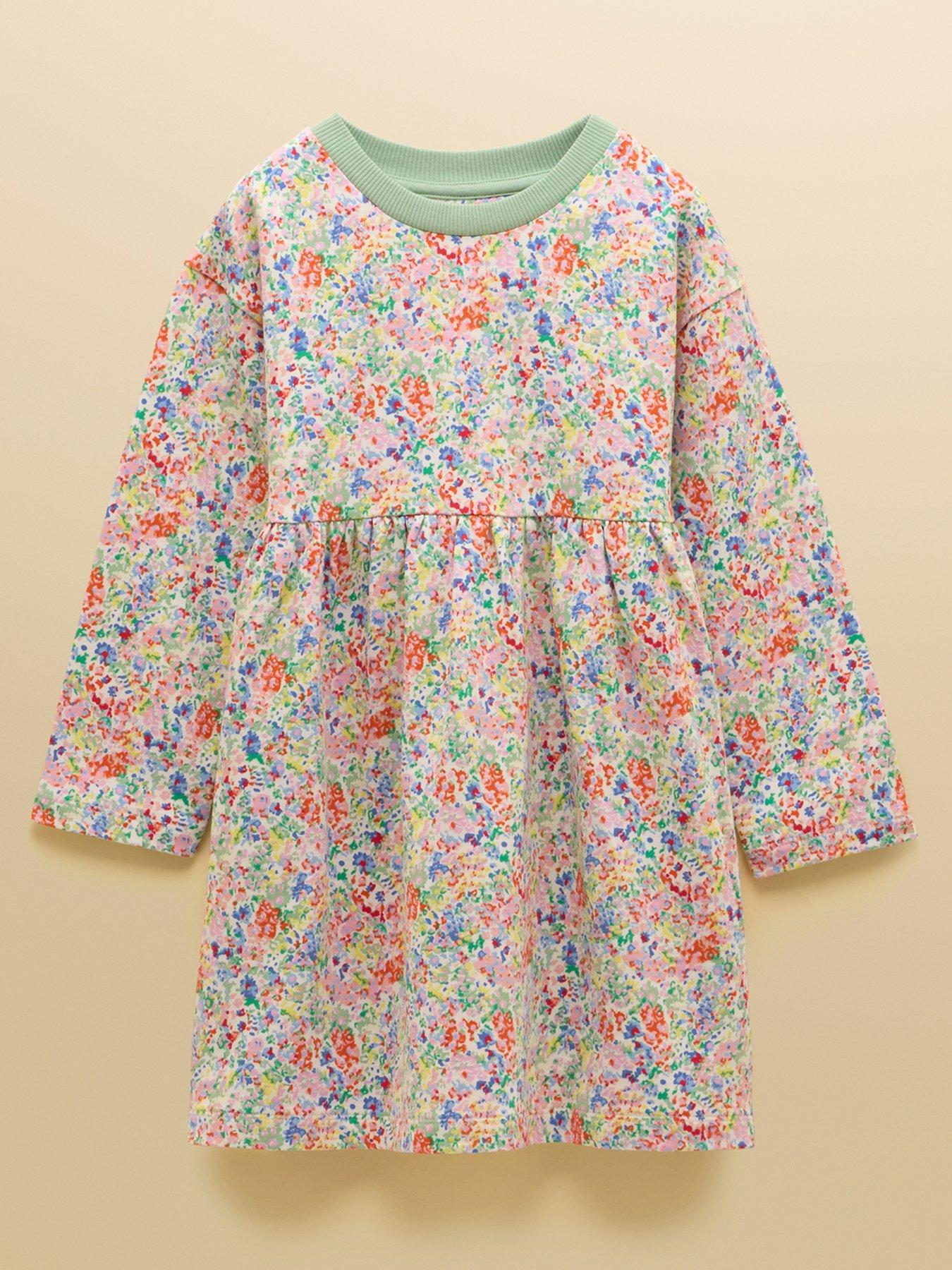 Joules Girls Emma Long Sleeve Floral Dress - Multi