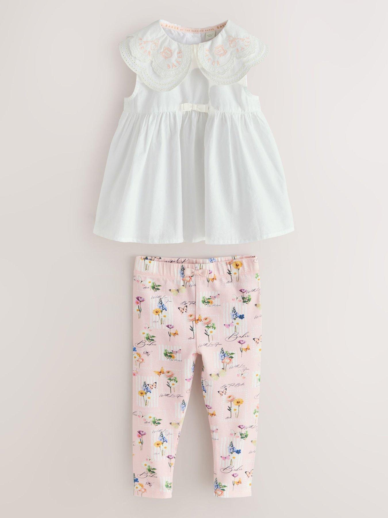 Ted Baker Baby Girls Floral Woven Collar Set - Multi