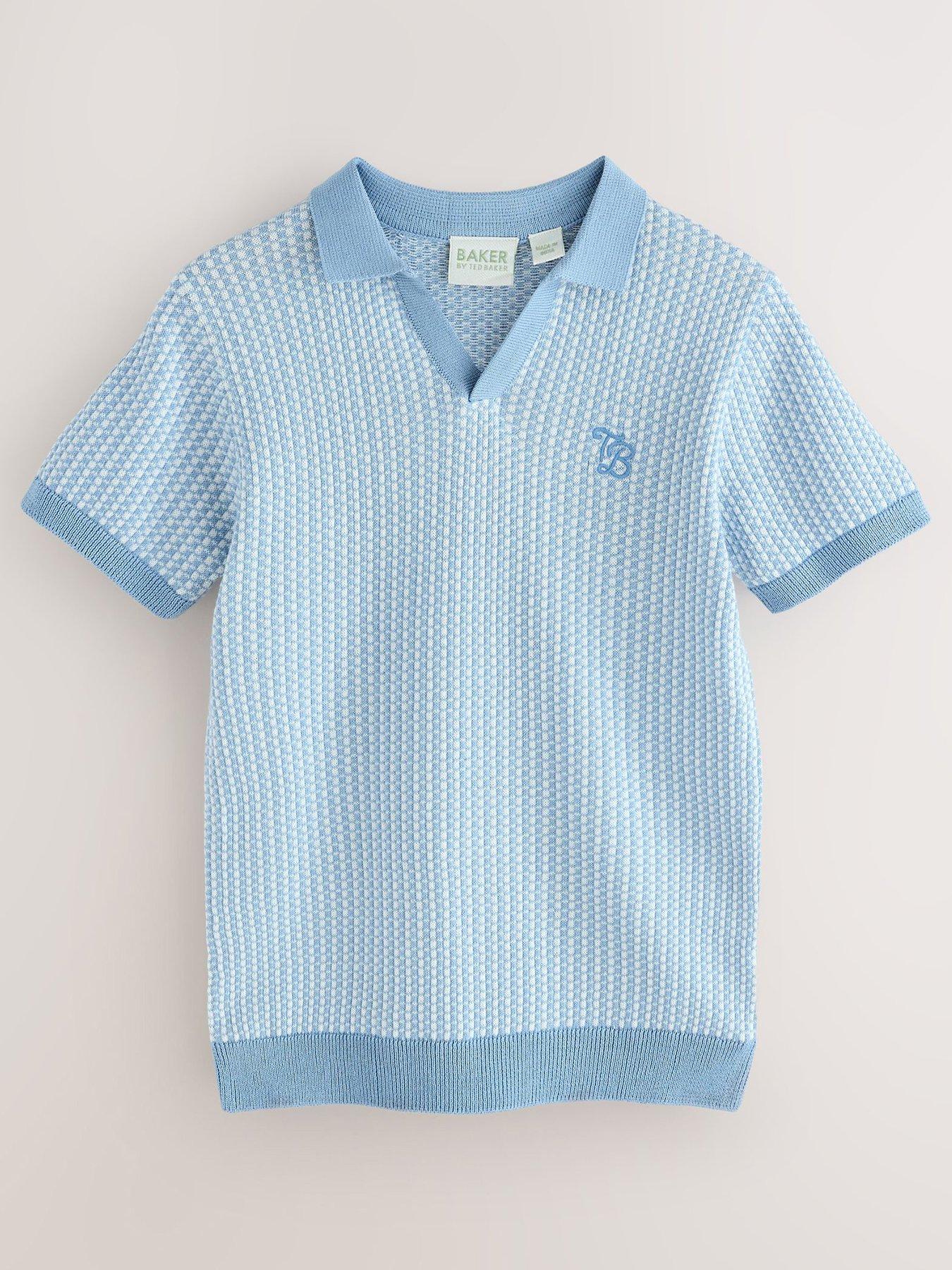 Ted Baker Older Boys Knitted Polo Shirt - Blue