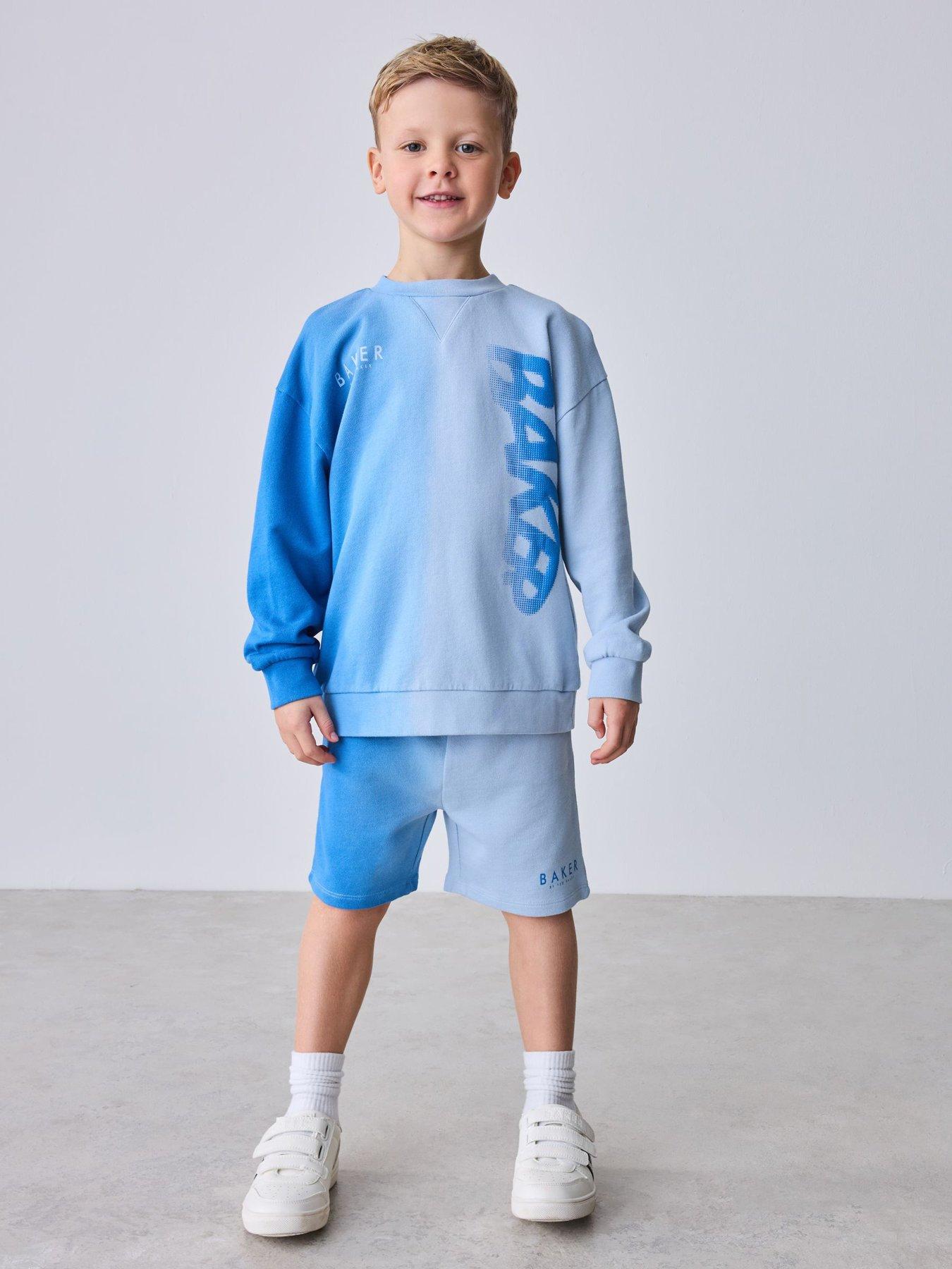 ted-baker-younger-boys-ombre-sweatshirt-short-set-bluefront
