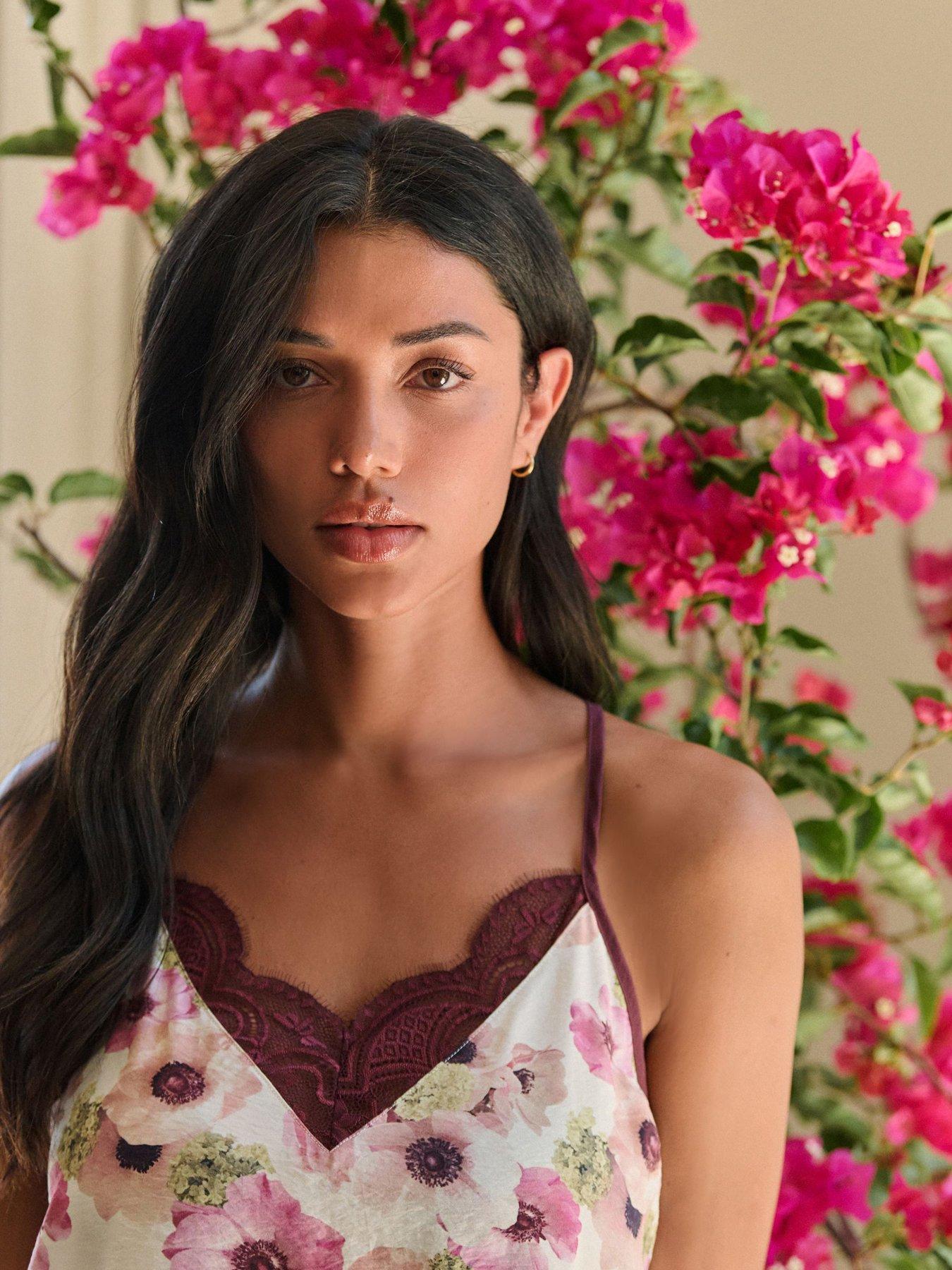 Image 3 of 6 of B By Ted Baker Satin Floral Print Trouser Cami Pj Set - Multi