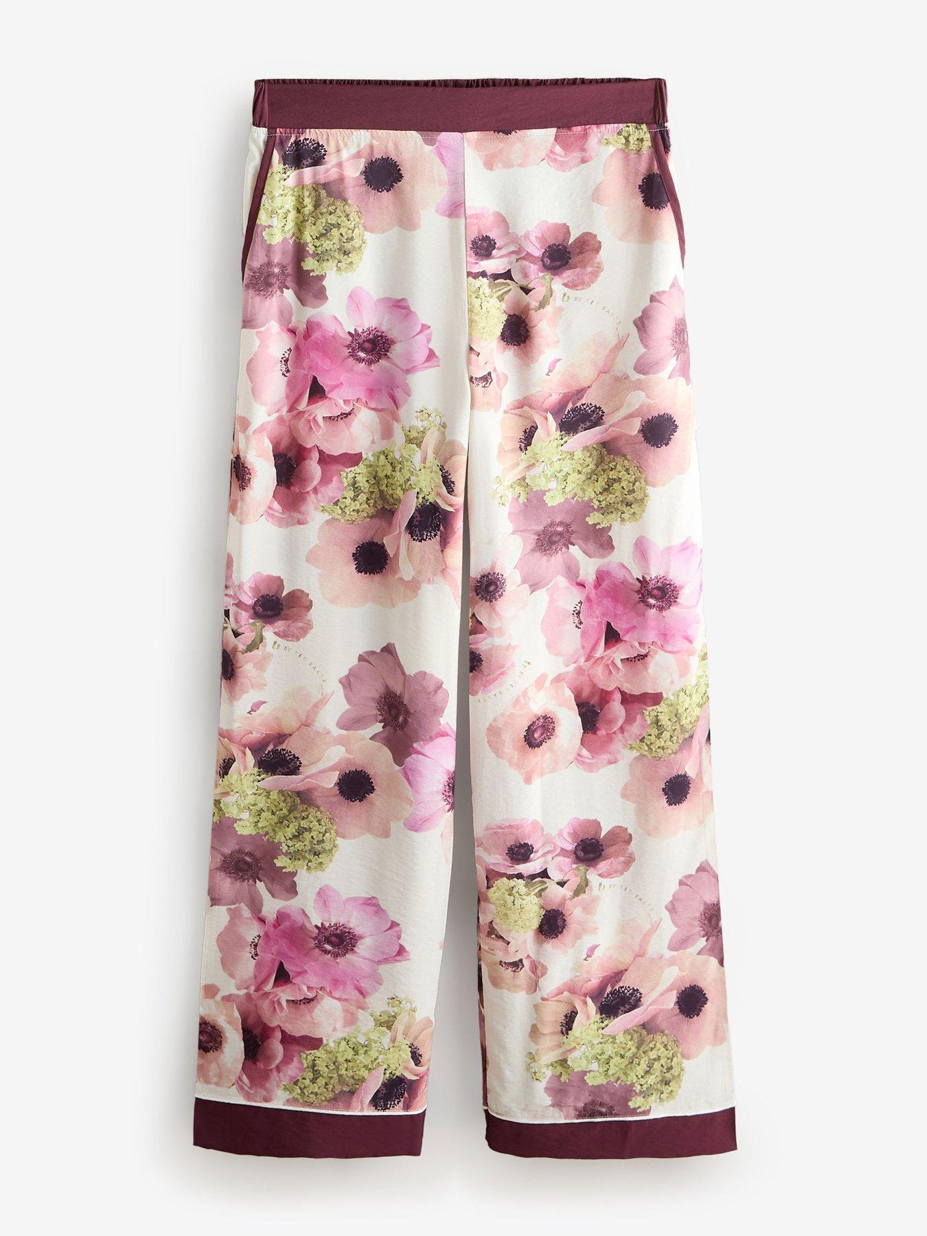 Image 6 of 6 of B By Ted Baker Satin Floral Print Trouser Cami Pj Set - Multi