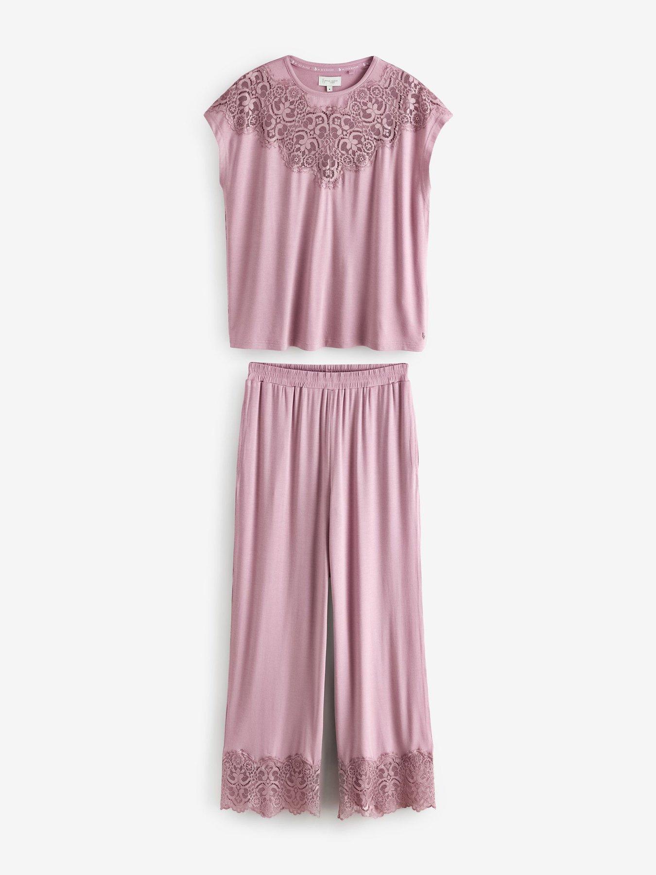 Image 5 of 5 of B By Ted Baker Modal Lace Trim Pyjama Set - Mink