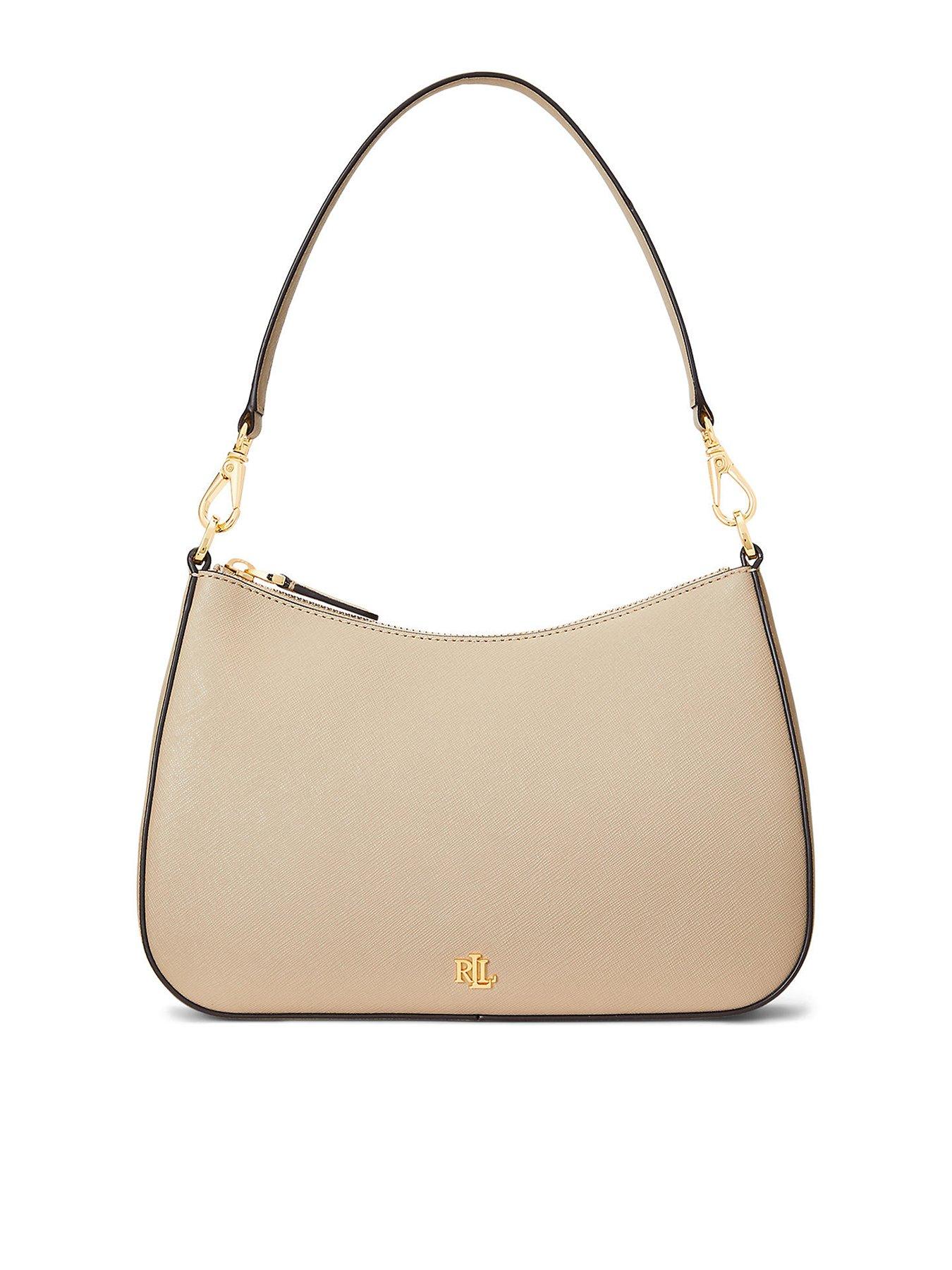 Lauren by Ralph Lauren Crosshatch Leather Medium Danni Bag - Birch Tan