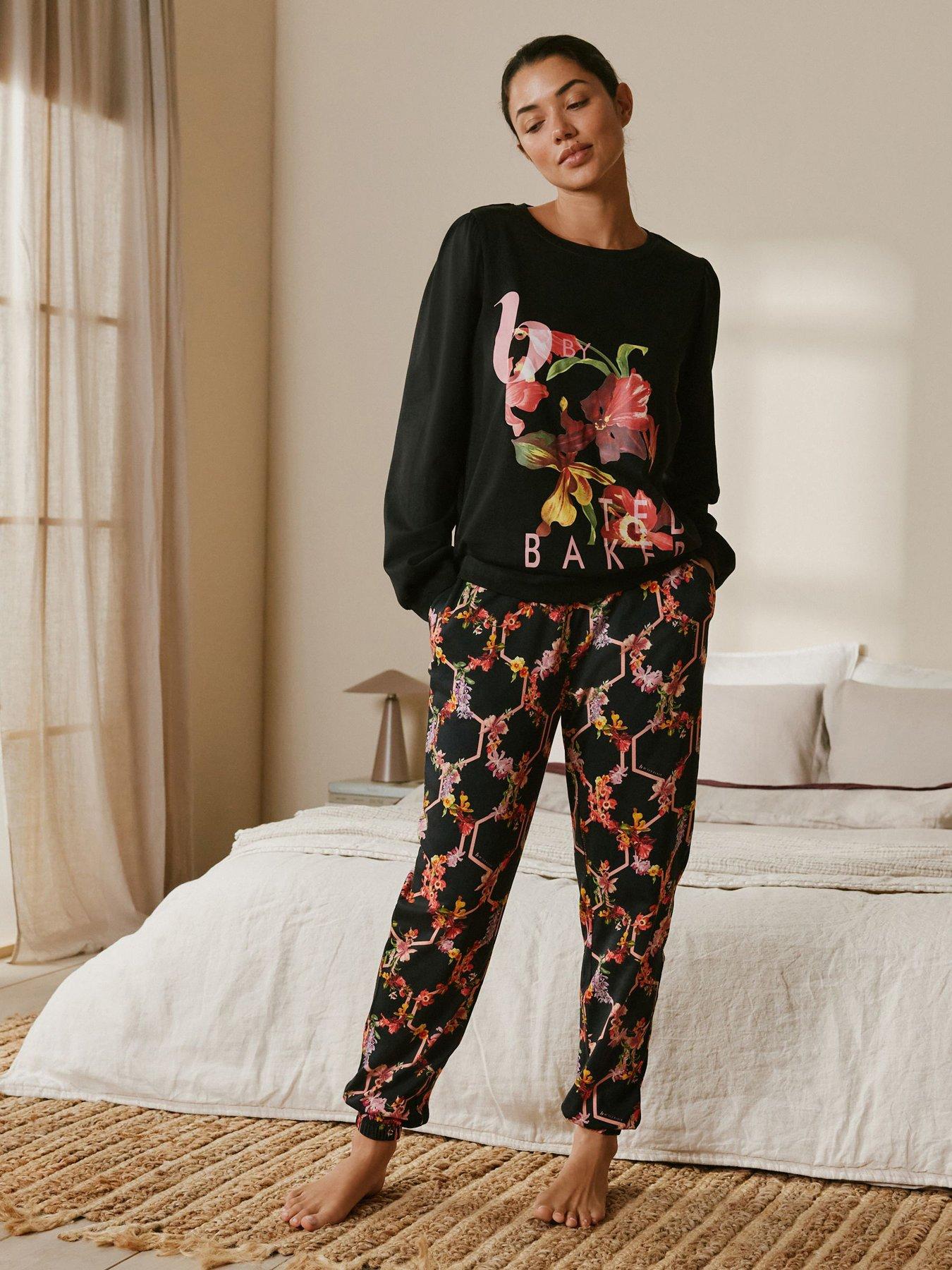 B By Ted Baker Floral Pyjama Set - Black