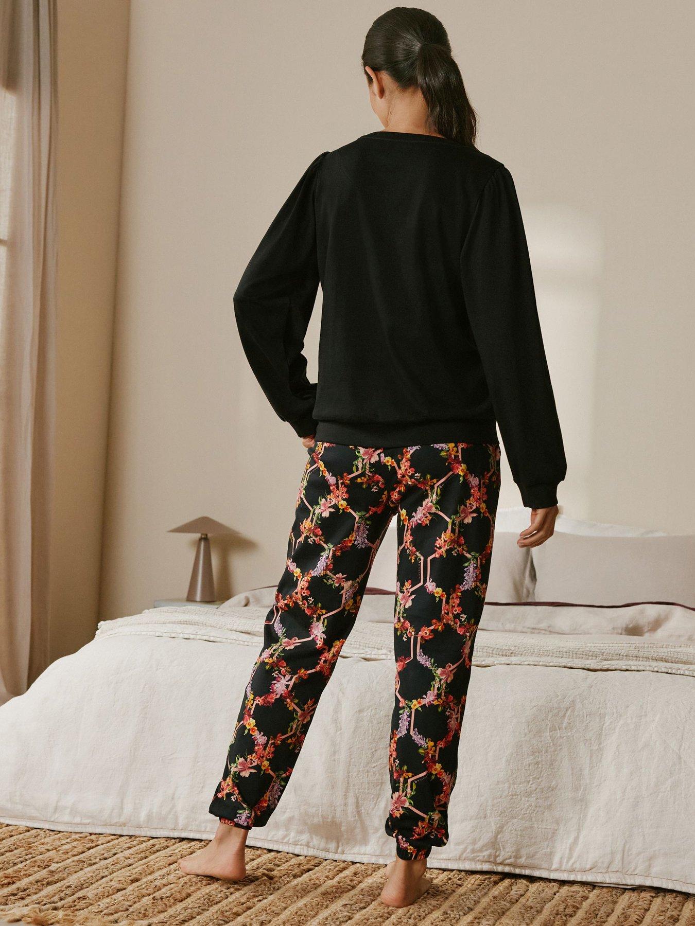 b-by-ted-baker-floral-pyjama-set-blackstillFront