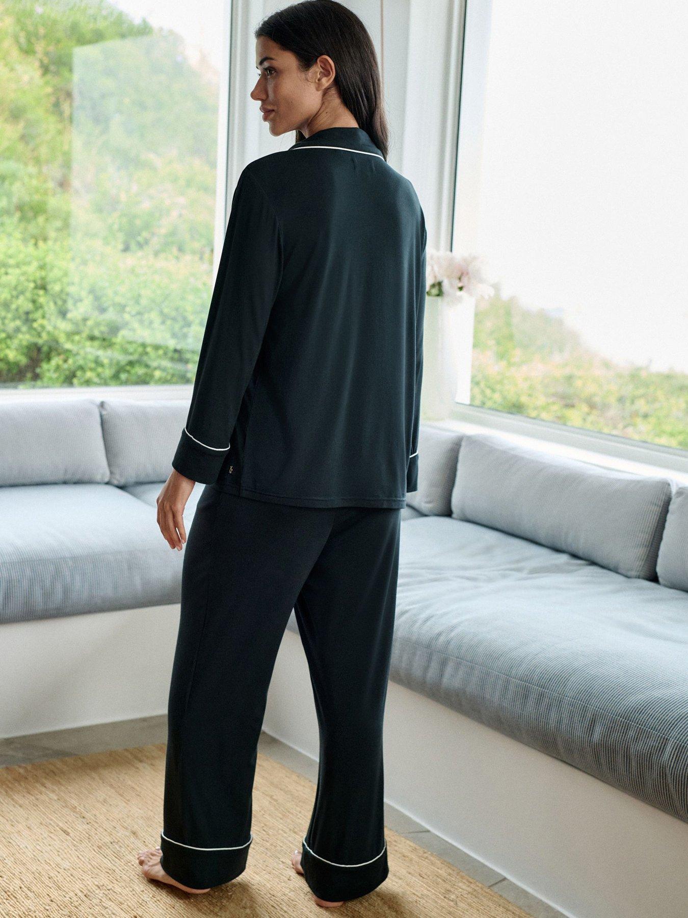 b-by-ted-baker-modal-button-through-pyjama-set-blackstillFront