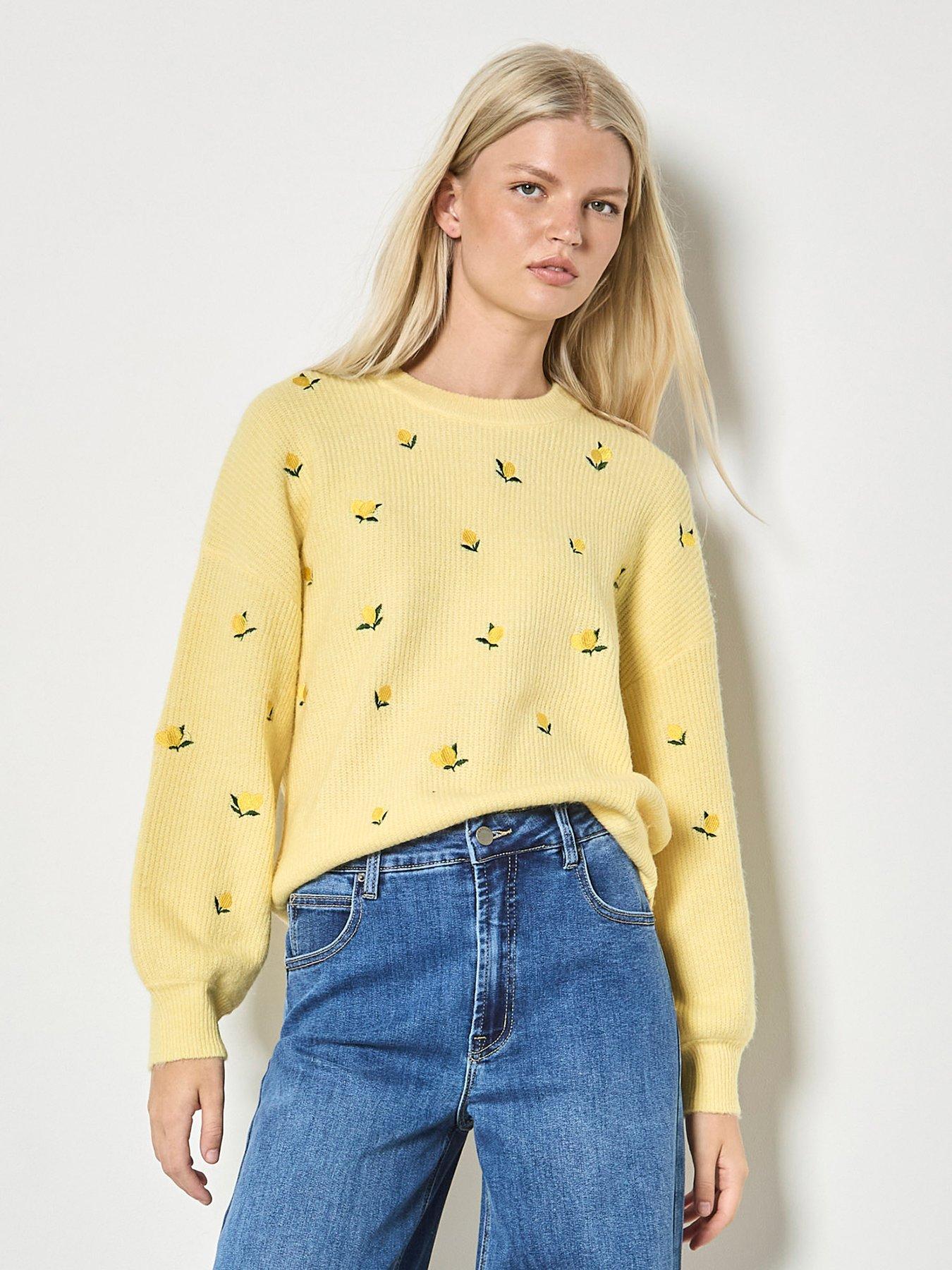 Image 1 of 4 of Apricot Embroidered Lemon Jumper