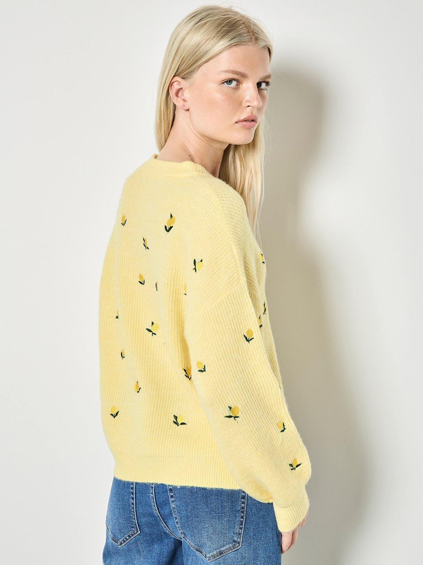 Image 2 of 4 of Apricot Embroidered Lemon Jumper
