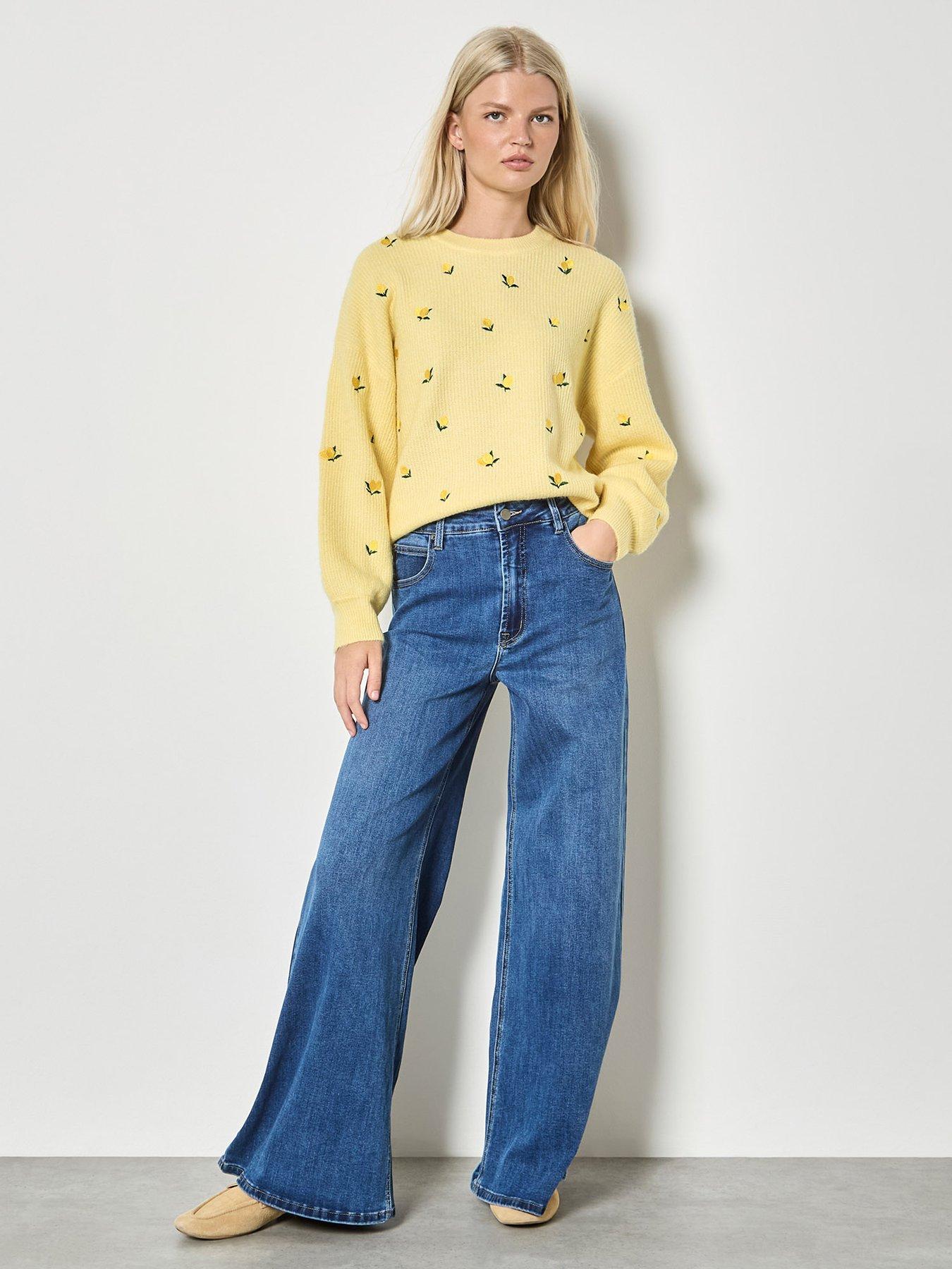 Image 3 of 4 of Apricot Embroidered Lemon Jumper