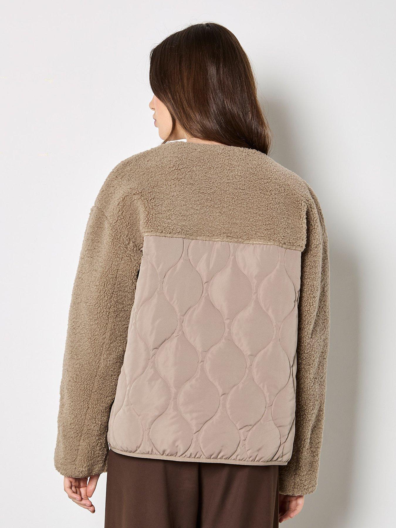 apricot-contrast-borg-quilted-jacketstillFront