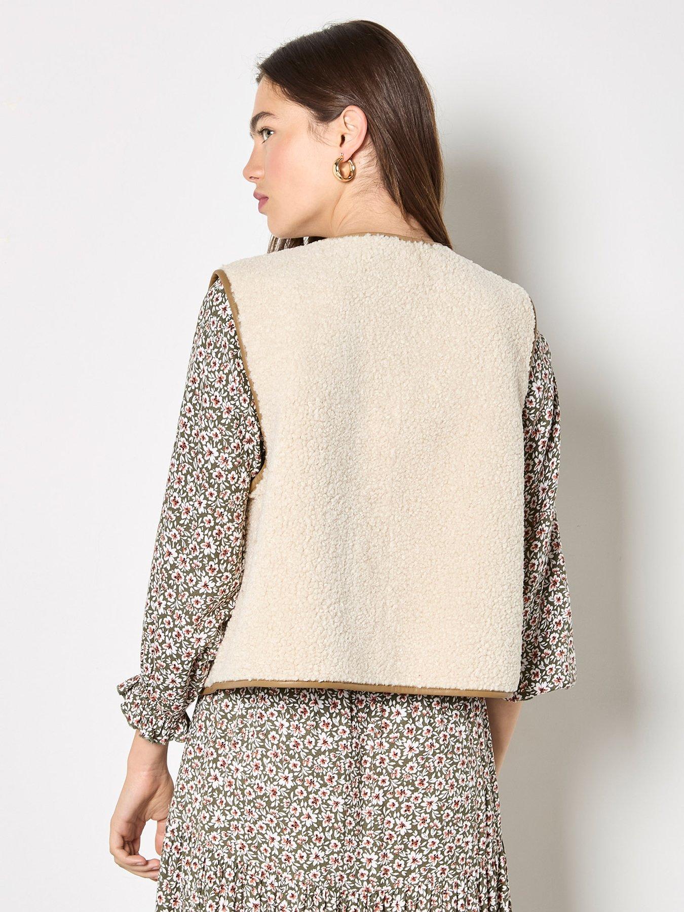 Image 2 of 7 of Apricot Reversible Borg Suede Gilet