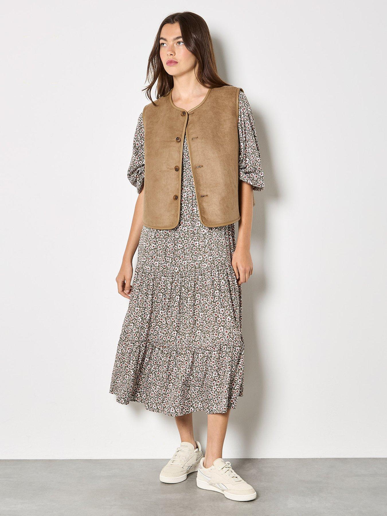 Image 4 of 7 of Apricot Reversible Borg Suede Gilet
