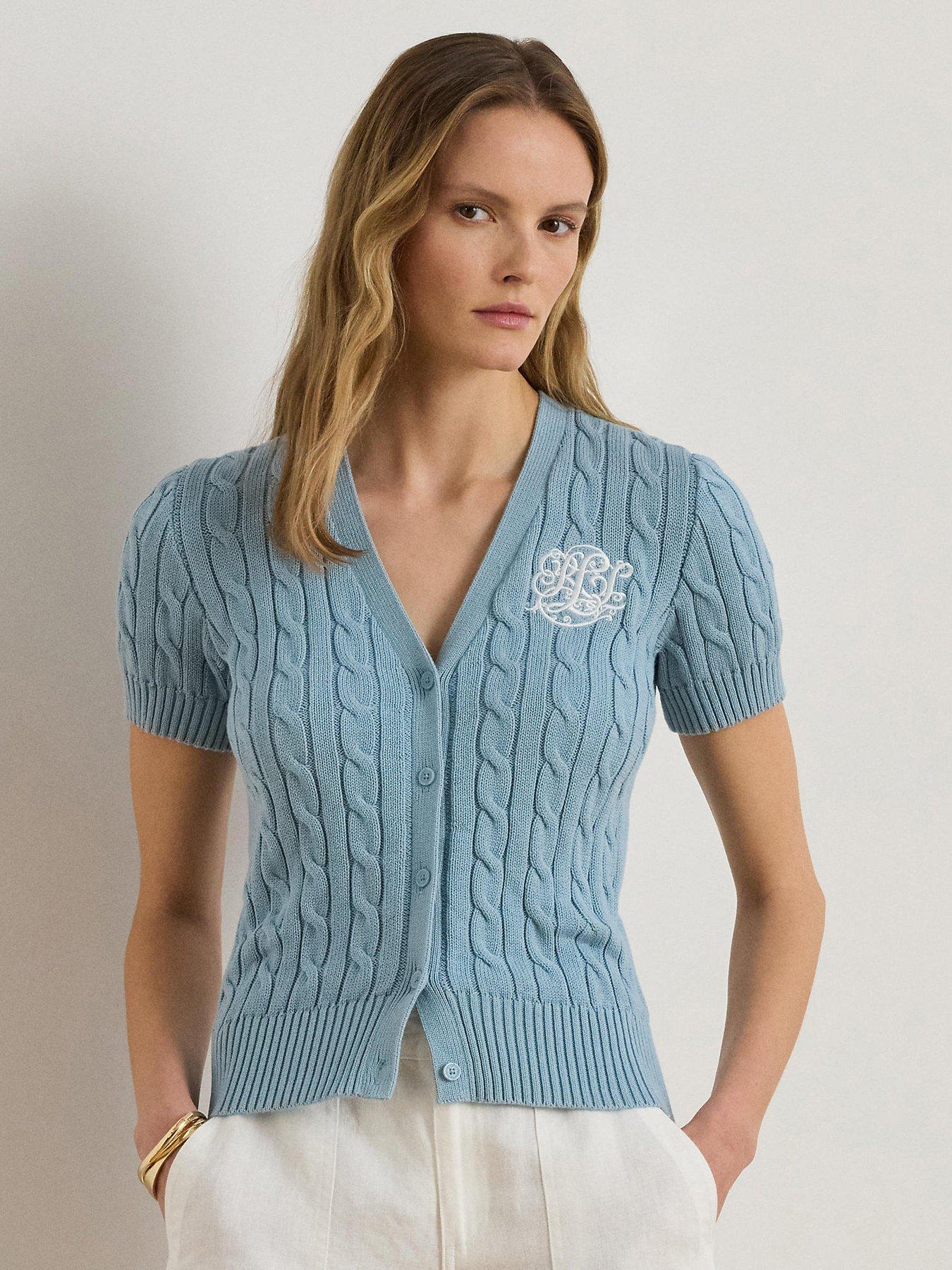 Image 1 of 4 of Lauren by Ralph Lauren Sweater Cardigan - Blue