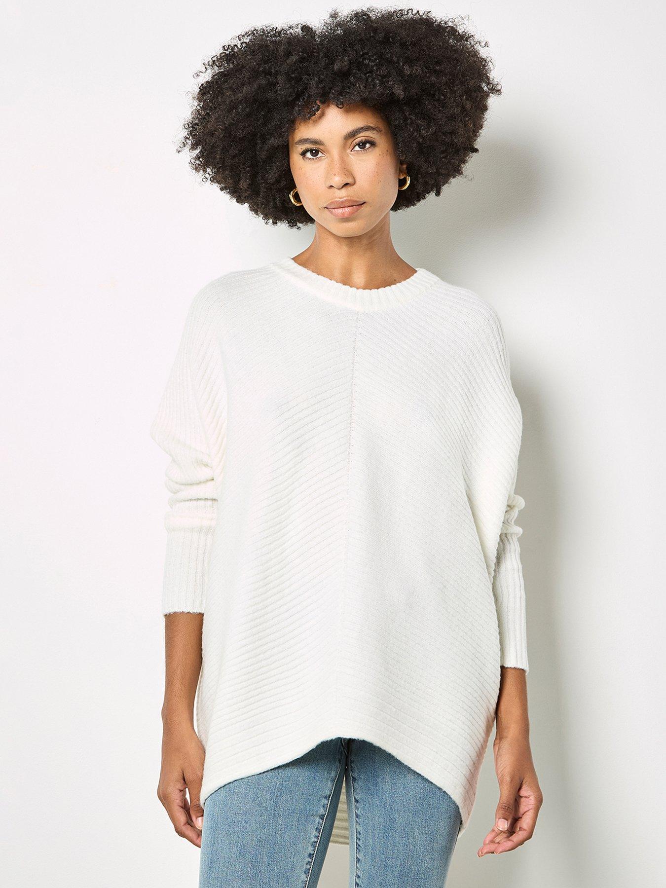 Image 1 of 5 of Apricot Chevron Knit Batwing Jumper