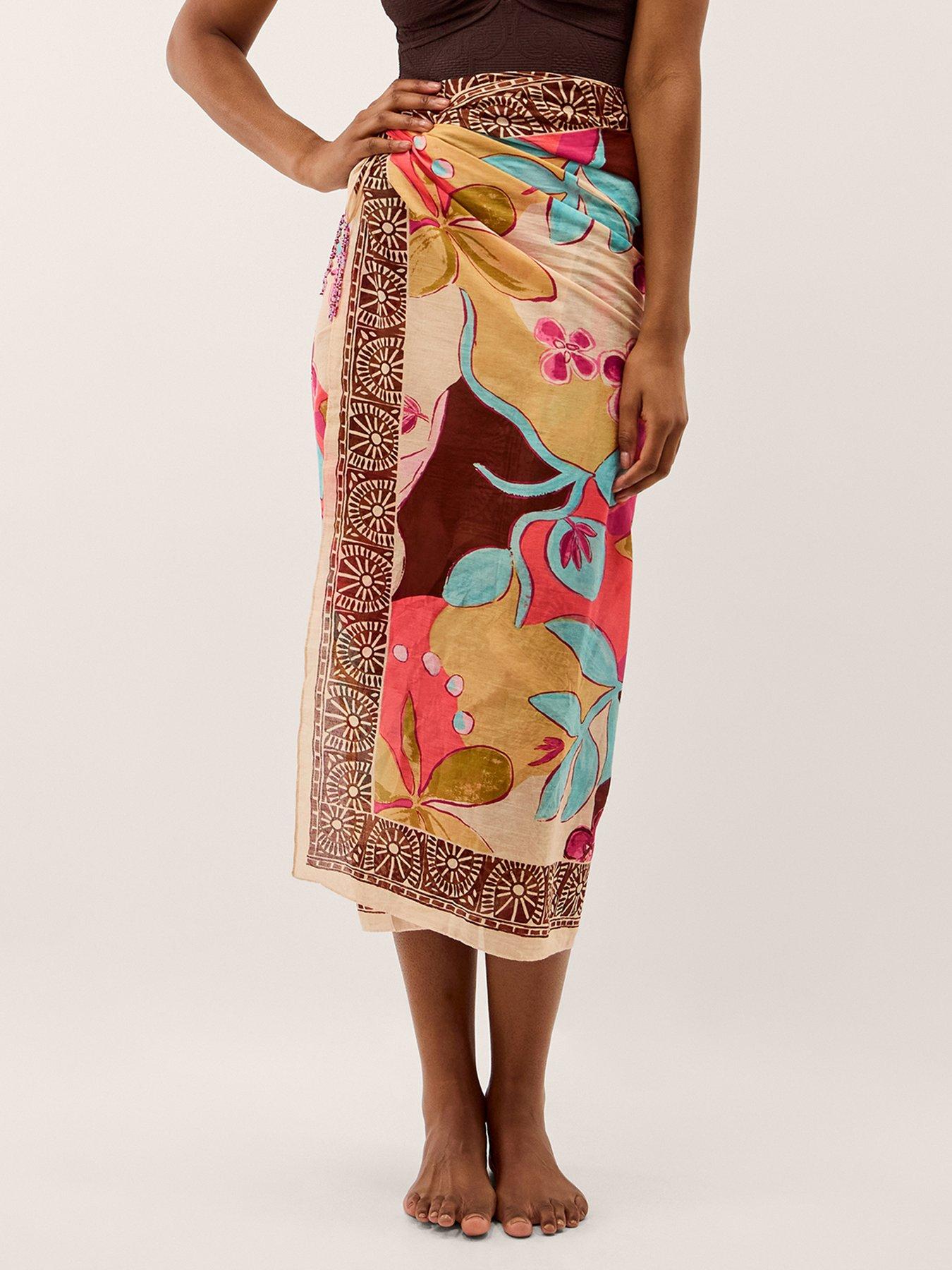 Image 2 of 5 of Monsoon Iris Floral Sarong