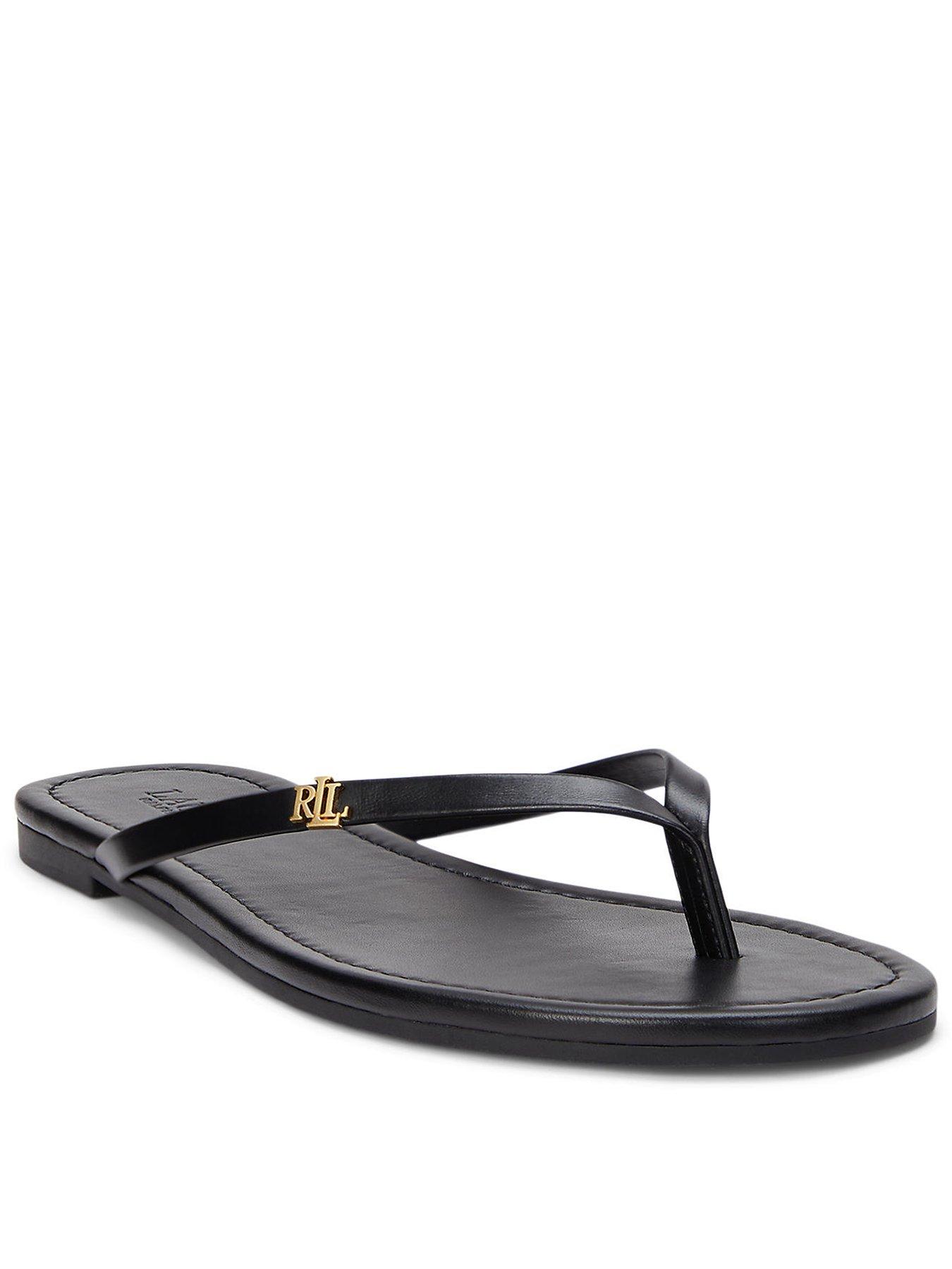 Lauren by Ralph Lauren Raquel Sandals Flip Flop - Black