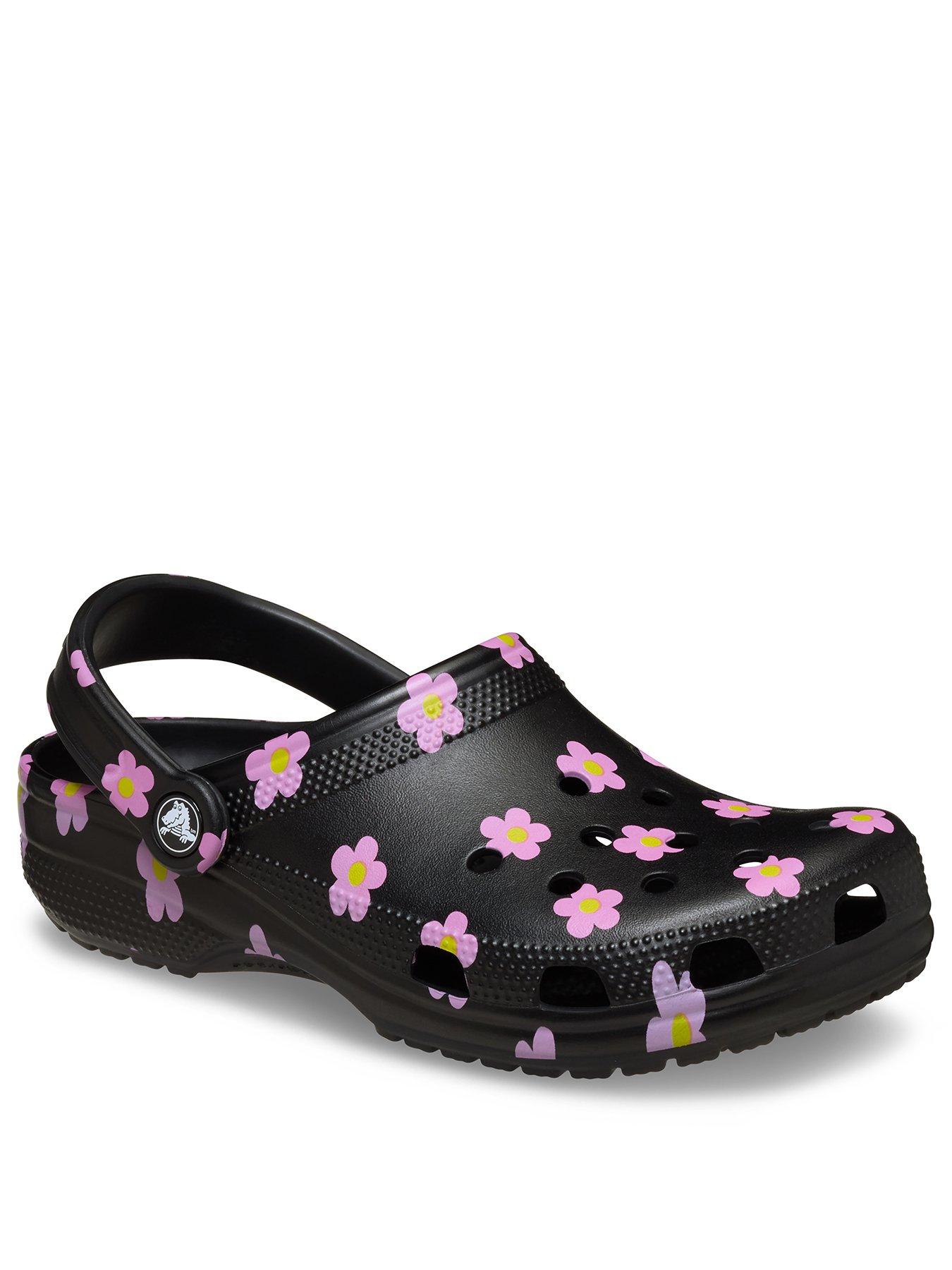 crocs-toddler-classic-flower-clog-blackstillFront