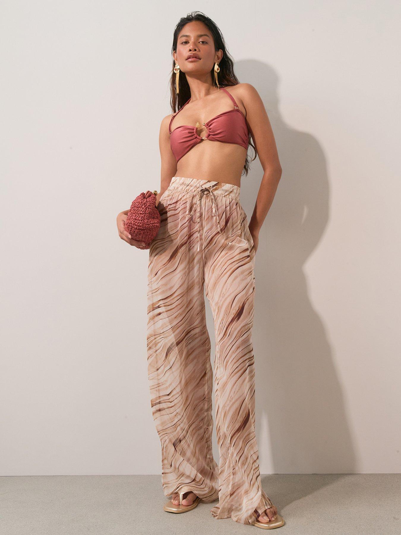 Image 1 of 5 of The Very Collection Sheer Beach Trousers - Multi