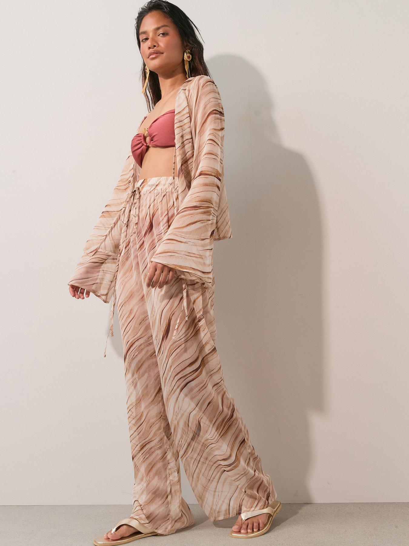Image 3 of 5 of The Very Collection Sheer Beach Trousers - Multi