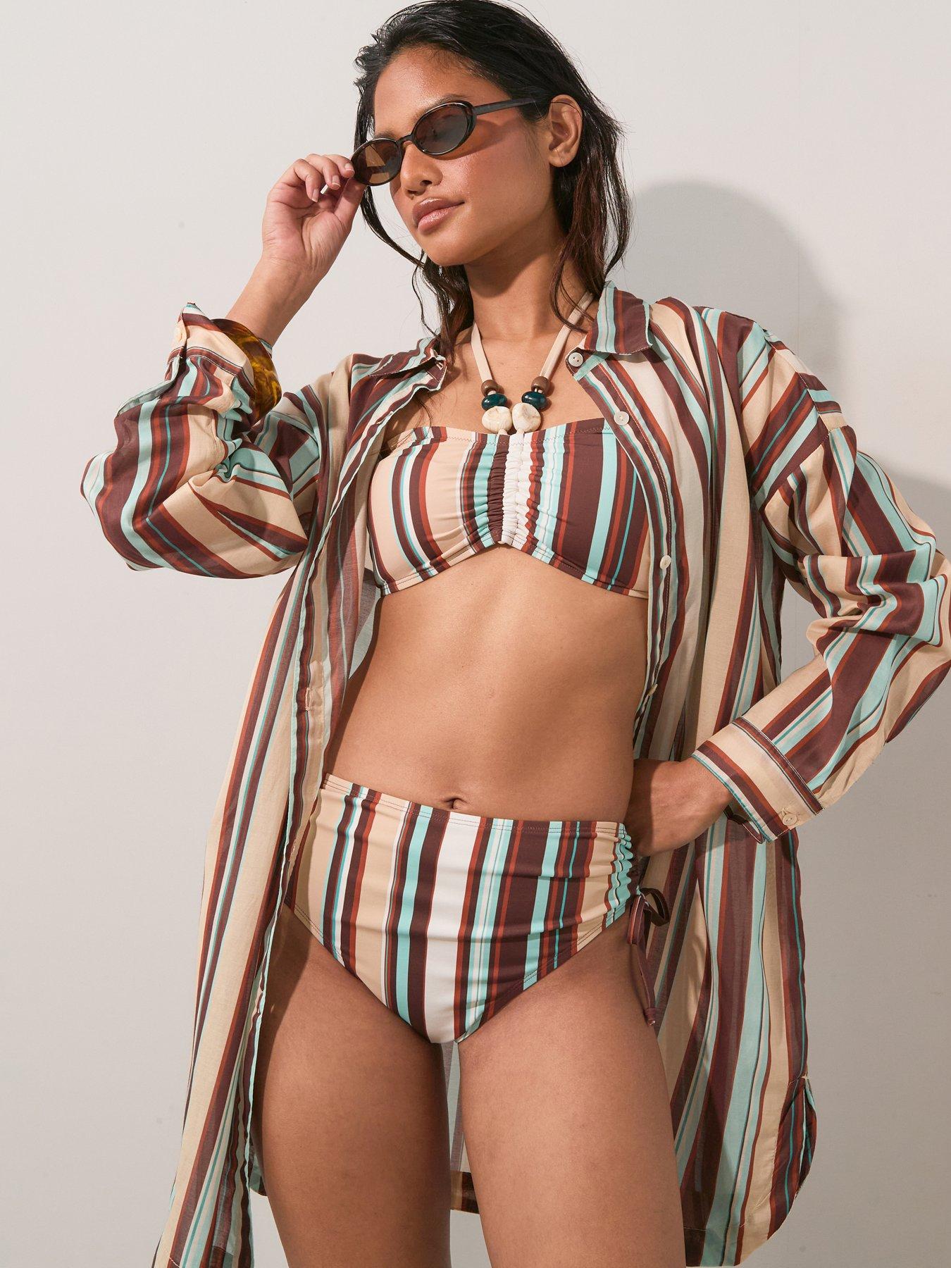 Image 1 of 5 of The Very Collection Stripe Beach Shirt - Multi